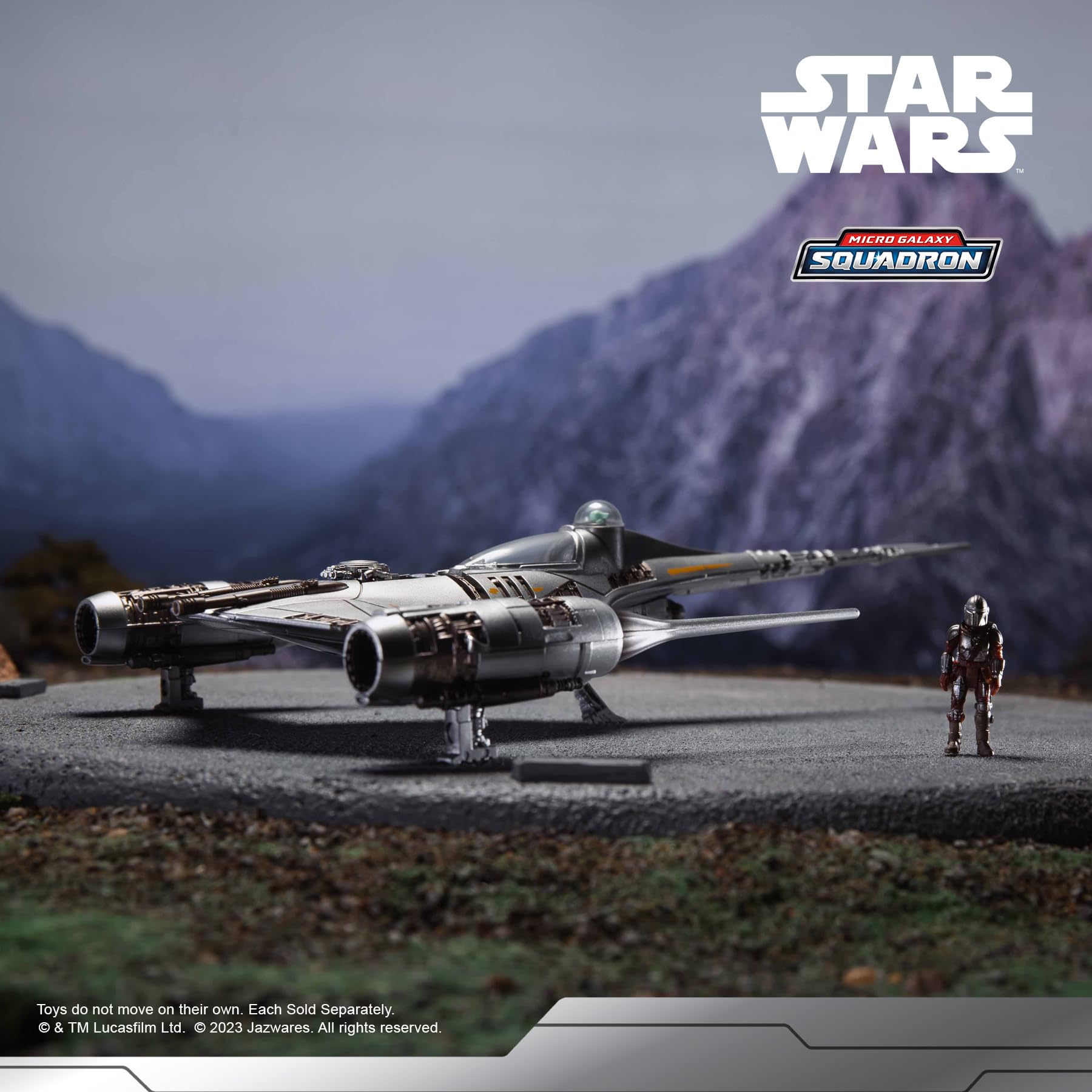 Star Wars Micro Galaxy Squadron The Mandalorian's N-1 Starfighter - 13cm Vehicle with Din Djarin & Grogu, Ages 8+ 7