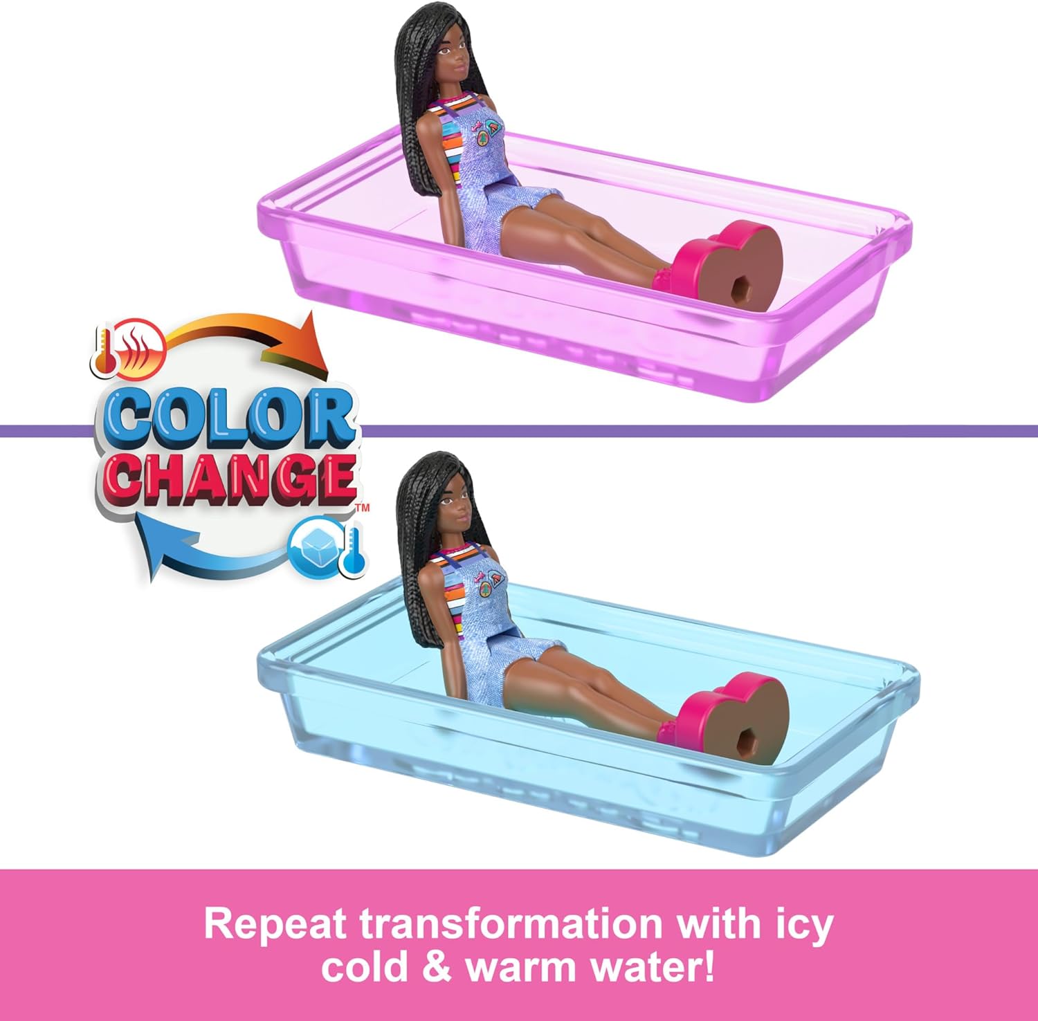 Mini BarbieLand DreamCamper Playset with 1.5-inch Doll & Color-Change Pool - Barbie Vehicle Set for Kids 6