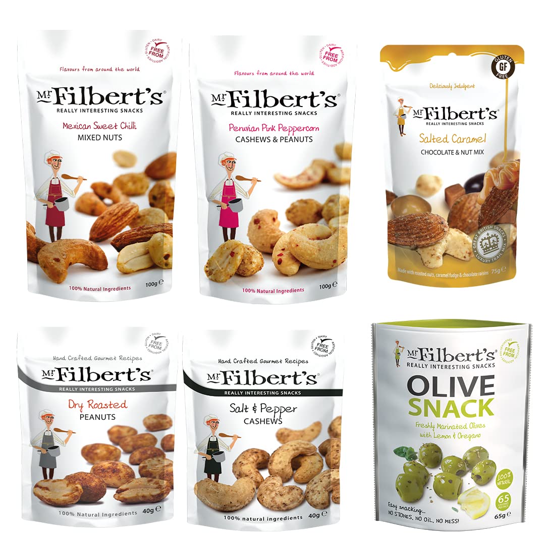 Mr Filbert's Snack Selection - Assorted Nuts and Olives - 6 Pack Gourmet Gift 9