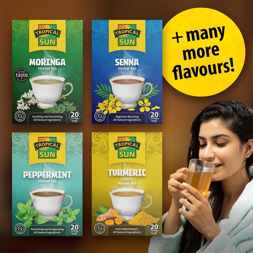 Tropical Sun Moringa Tea, 100% Dried Moringa Oleifera Leaves, Caffeine-Free Herbal Tea, 1 Box of 20 Tea Bags 5