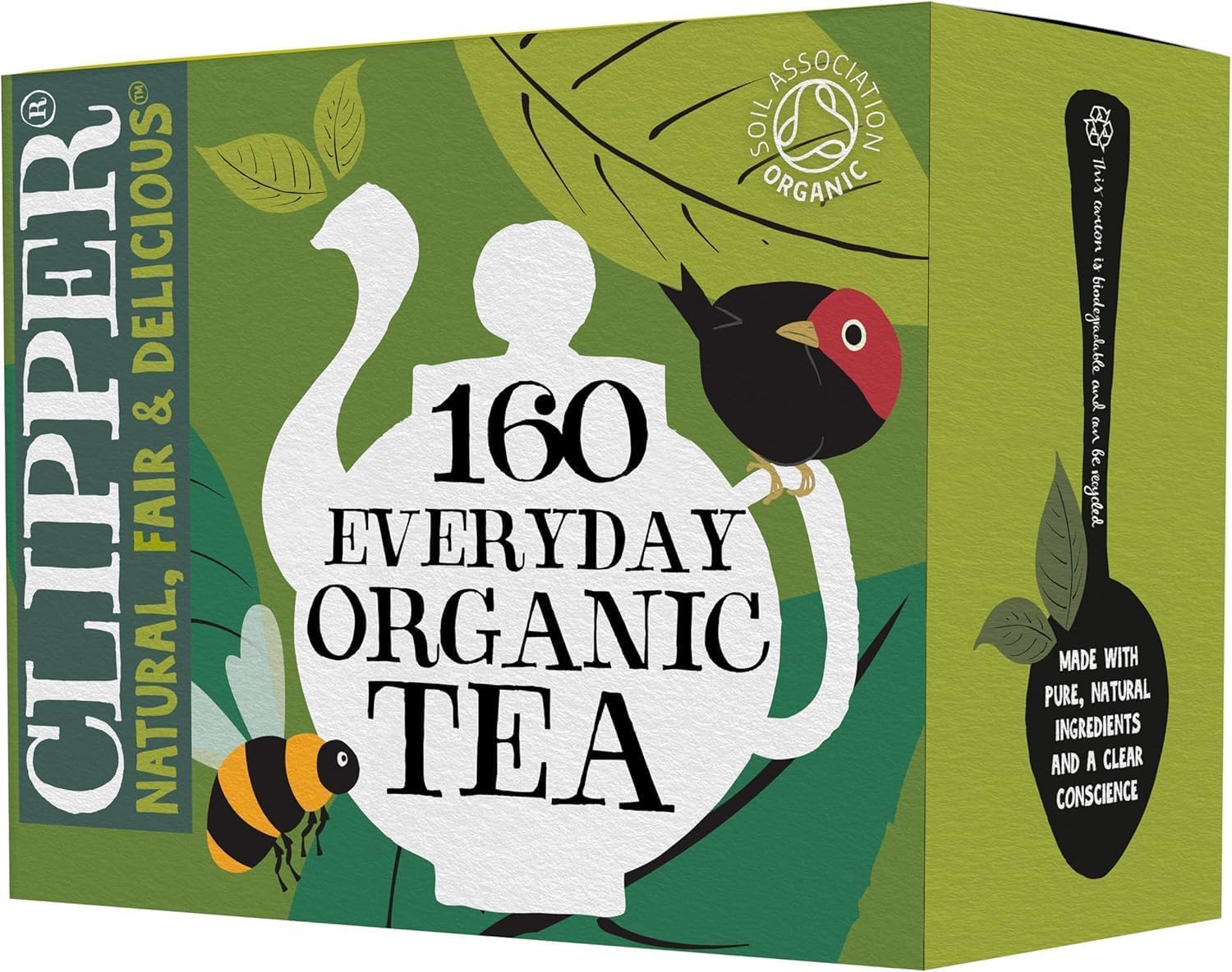 Clipper Natural, Fair & Delicious Organic Everyday Black Tea, 160 Count (Pack of 3)