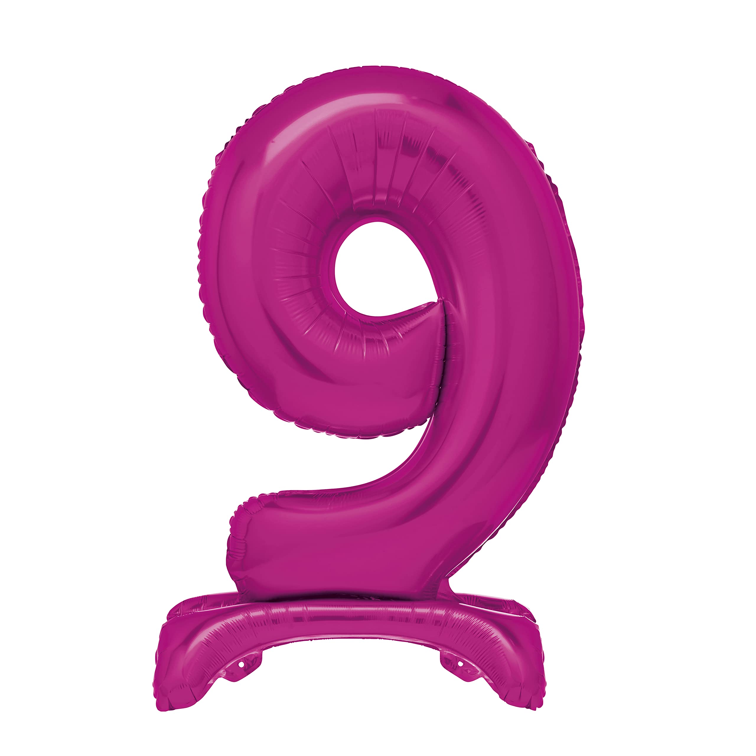 Unique Hot Pink Standing Number 9 Foil Balloon 30" - Party Decor