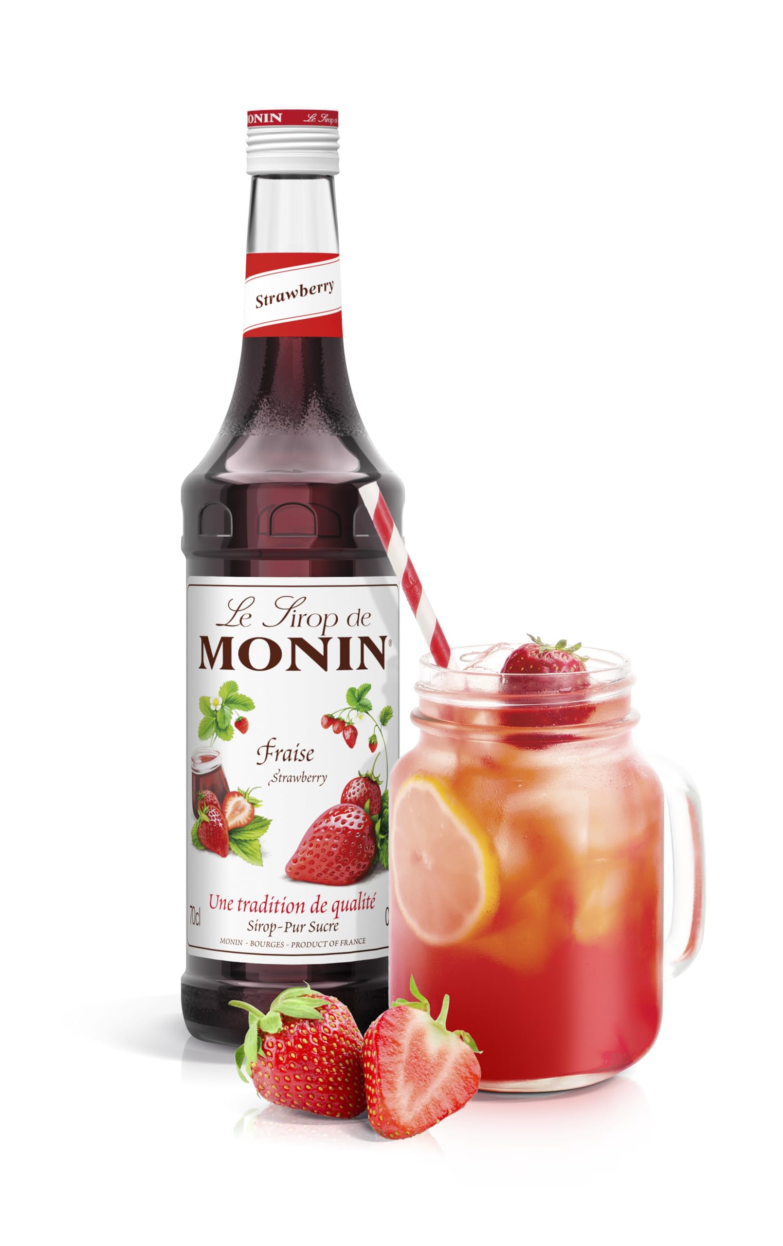 Monin Strawberry Syrup 1L - Premium Beverage Syrup for Cocktails, Mocktails & Milkshakes 7