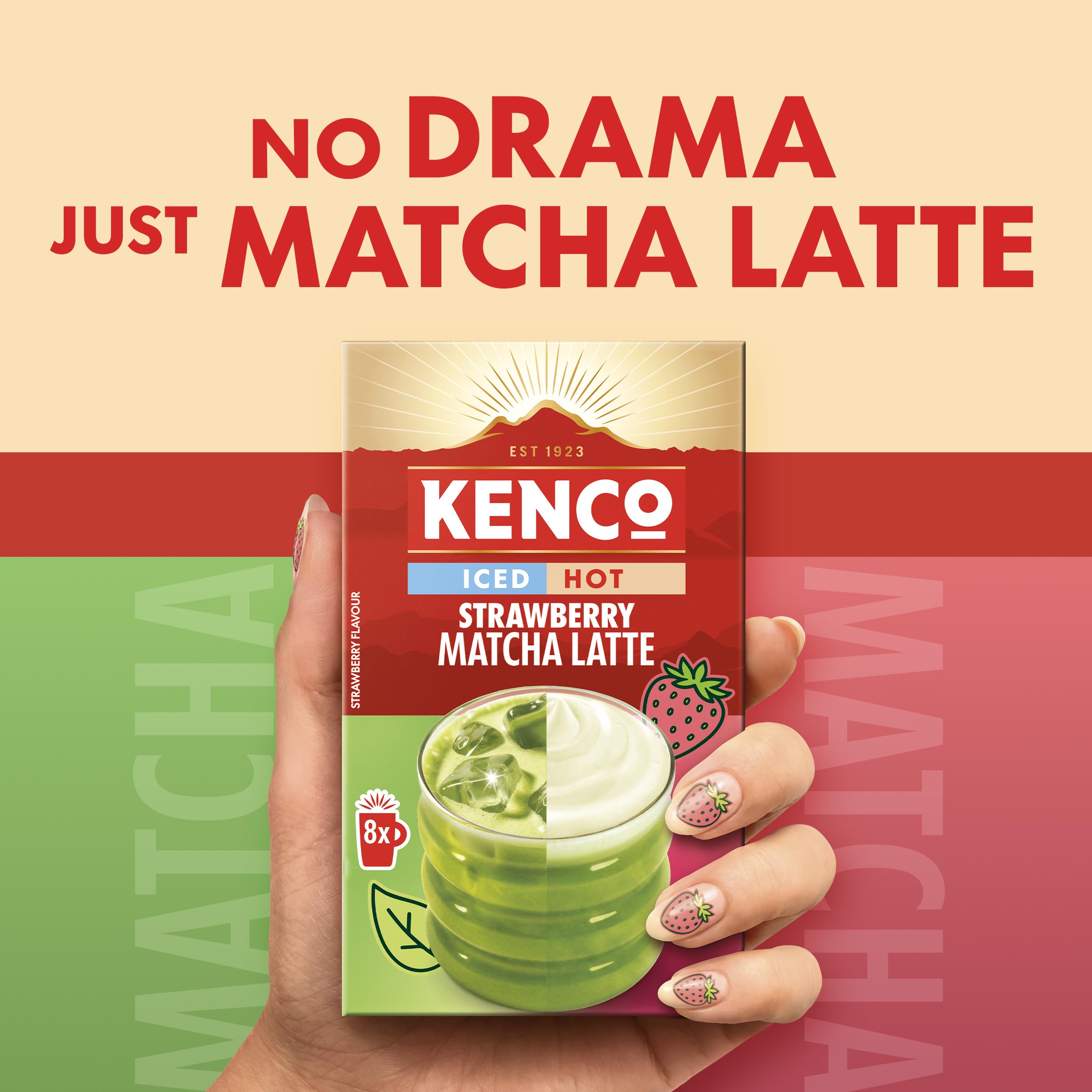 Kenco Strawberry Matcha Latte Instant Coffee Powder Sachets | Hot or Iced | 40 Servings 2