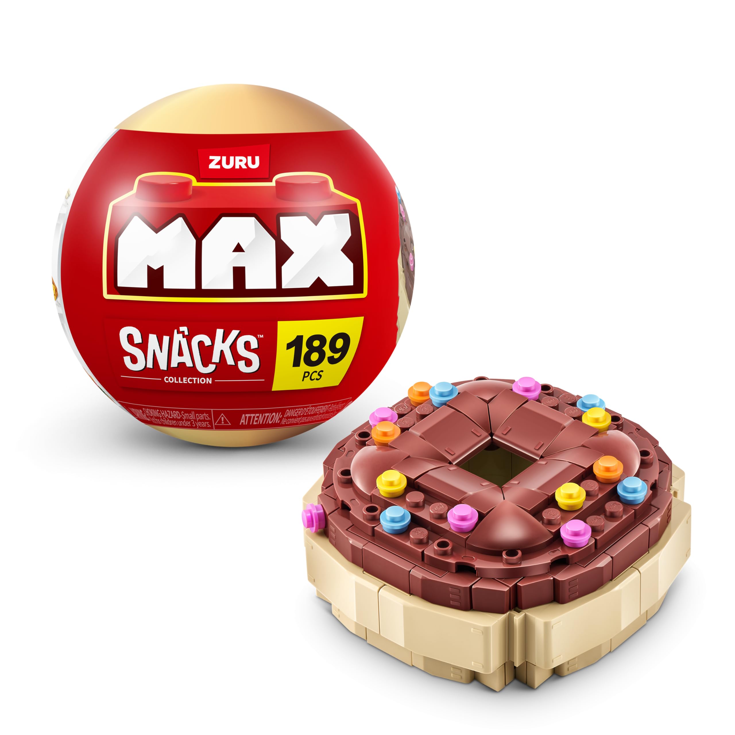 MAX Premium Snacks Building Bricks - Doughnut Collectible Set for Ages 3+