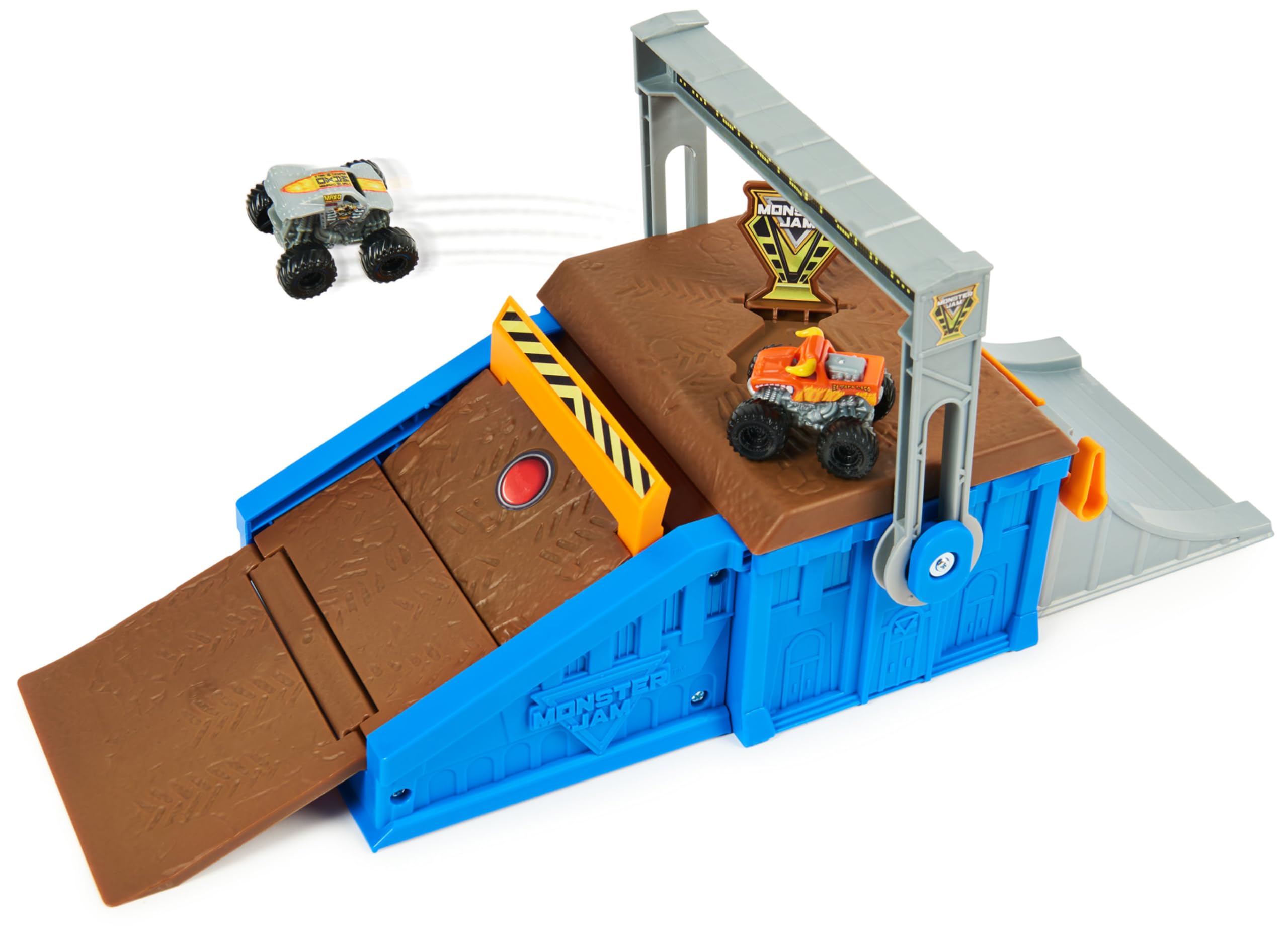 Monster Jam Mini Freestyle Flip Arena Playset - Includes 2 Trucks, Ages 3+ 4