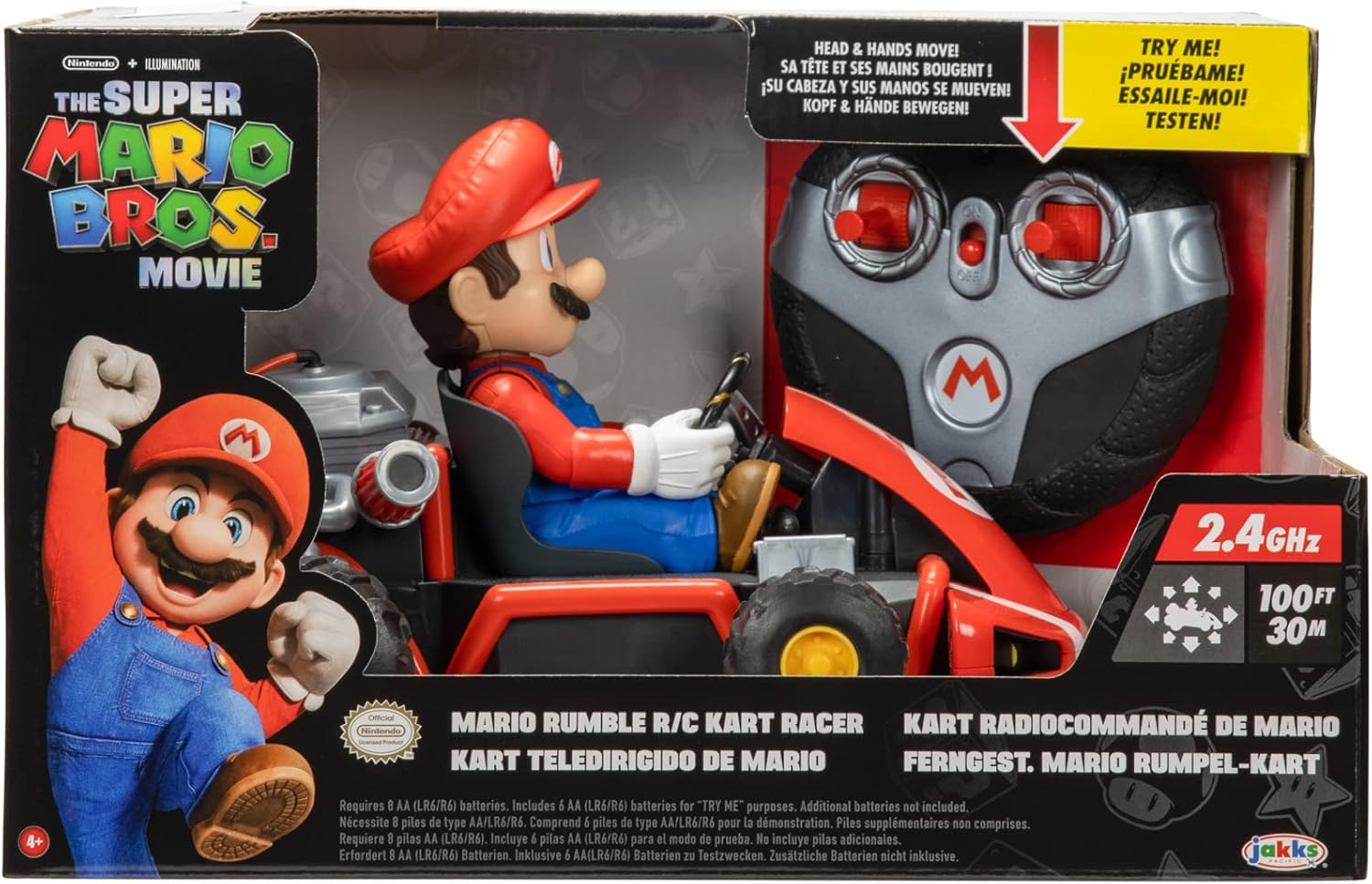 Super Mario Bros. Movie R/C Car - 2.4GHz Remote Control Vehicle with Moving Head & Hands 6