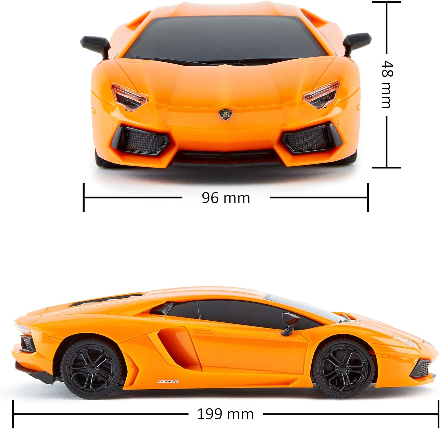 CMJ RC Cars Lamborghini Aventador LP700-4 1:24 Scale Remote Control Car with Working Lights (Orange) 6