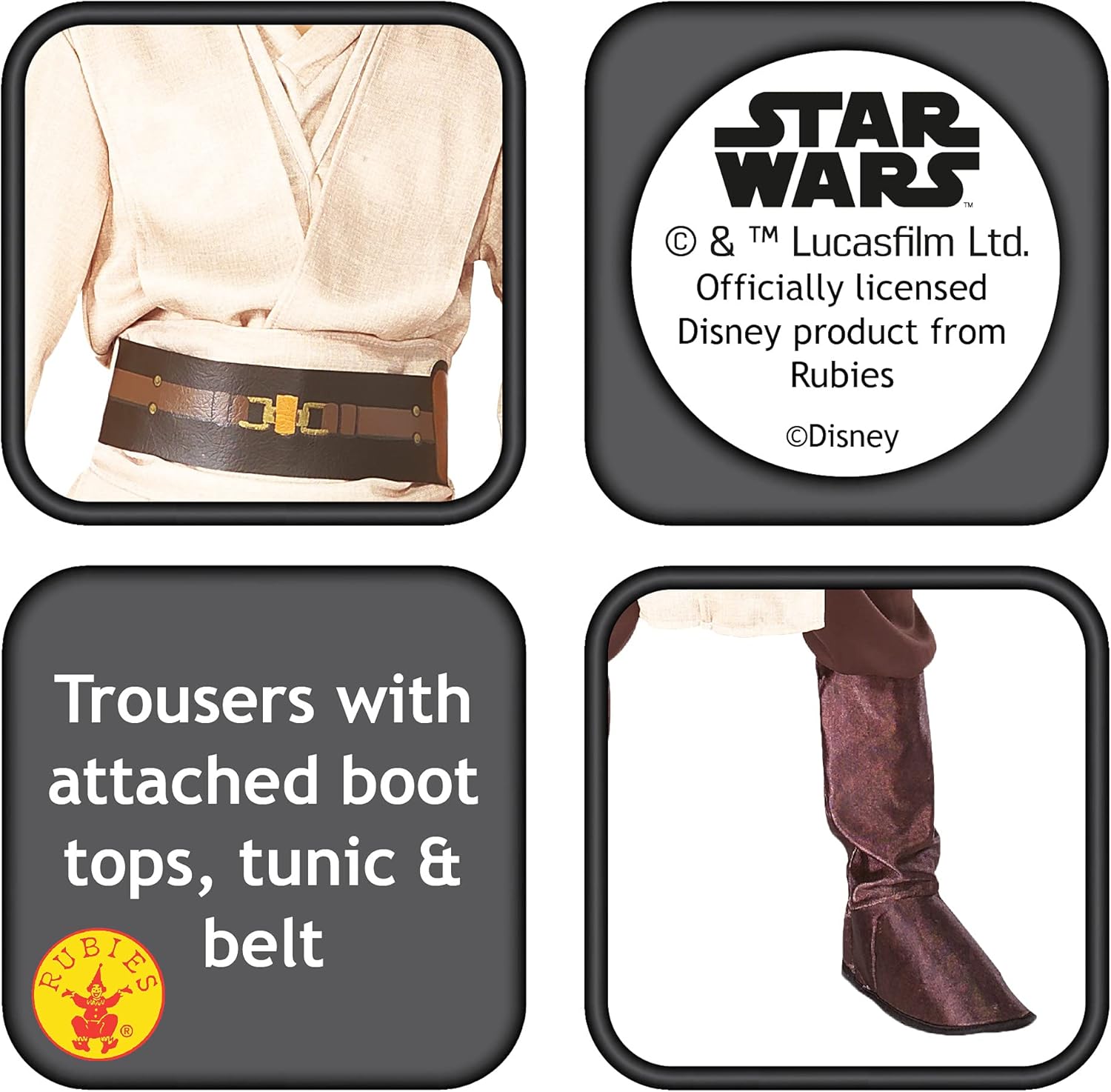 Disney Star Wars Jedi Deluxe Costume - Tunic, Trousers & Belt for Kids 4