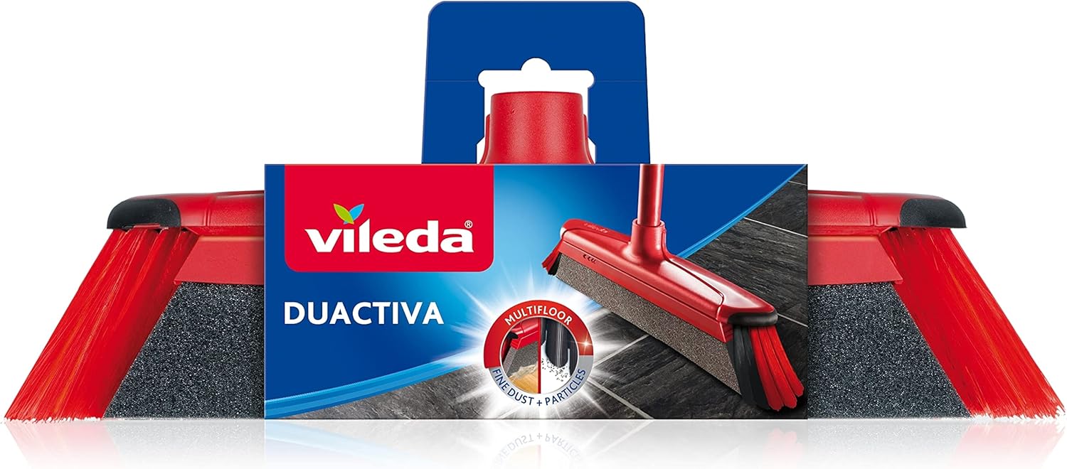 Vileda DuActiva Broom - Indoor Cleaning Broom with Dust Catcher System