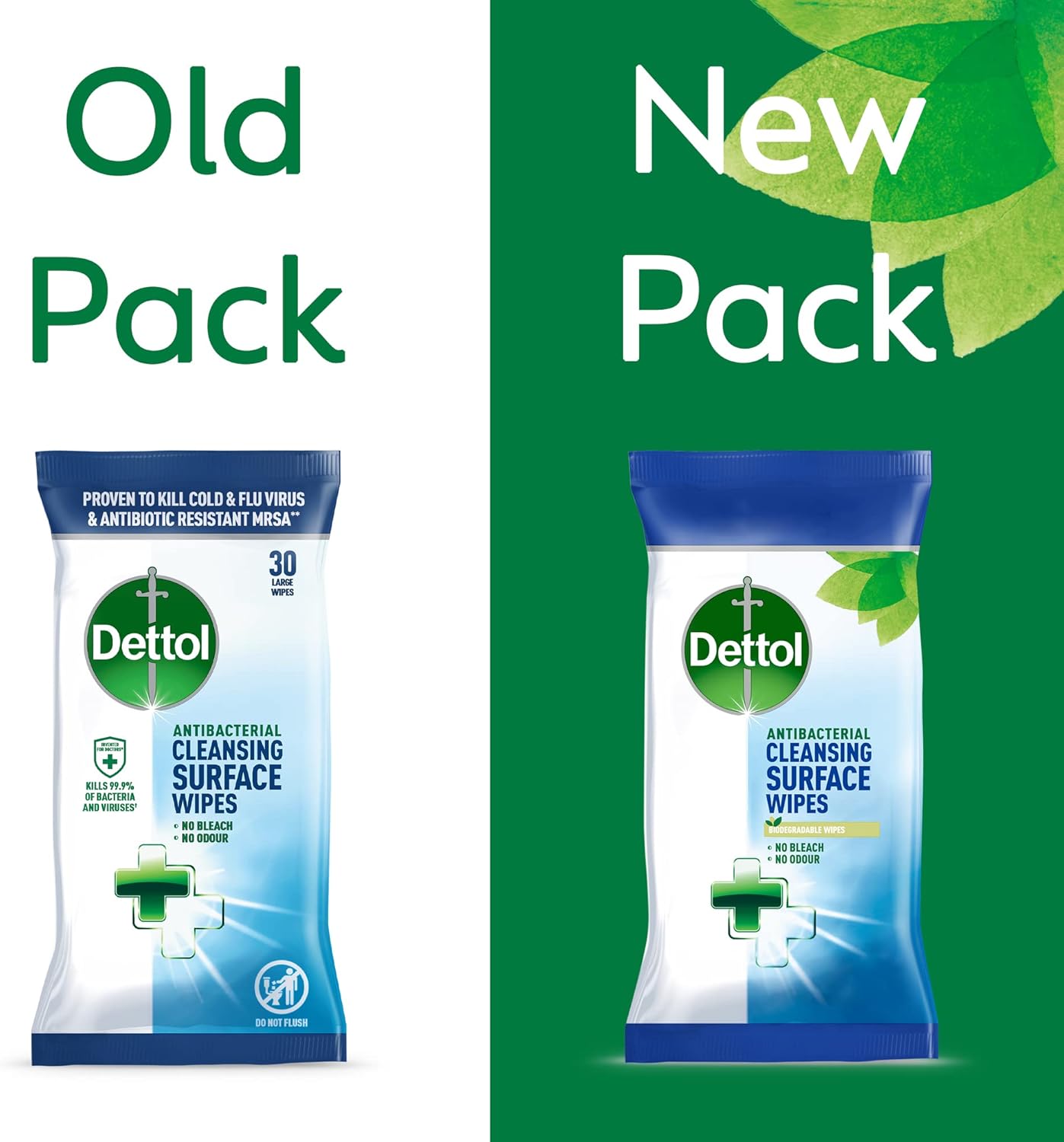 Dettol - Antibacterial Biodegradable Surface Cleaning Disinfectant Wipes 110 x 3 6