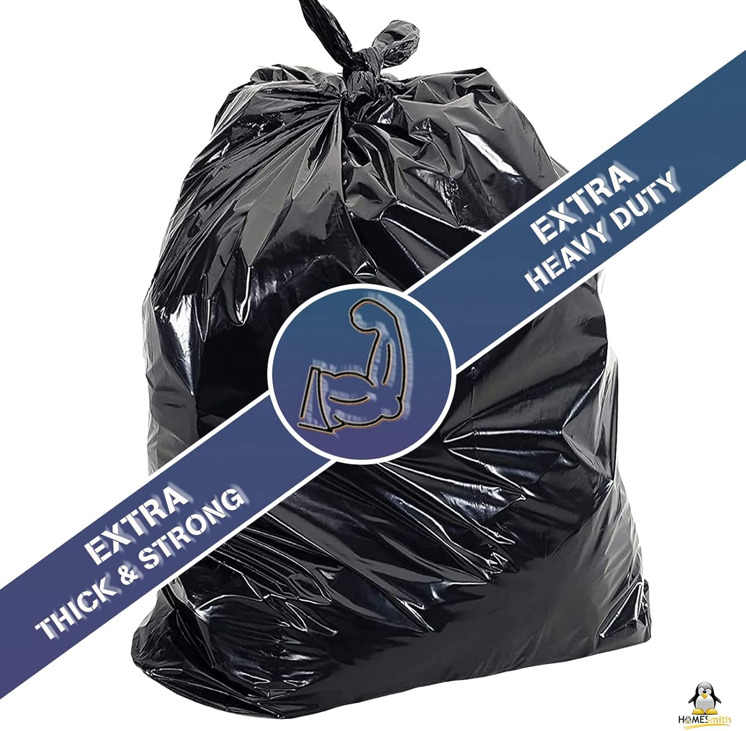 HomeSmith Extra Large Heavy Duty Refuse Sacks - 120L Eco Friendly Bin Bags, Pack of 50 5
