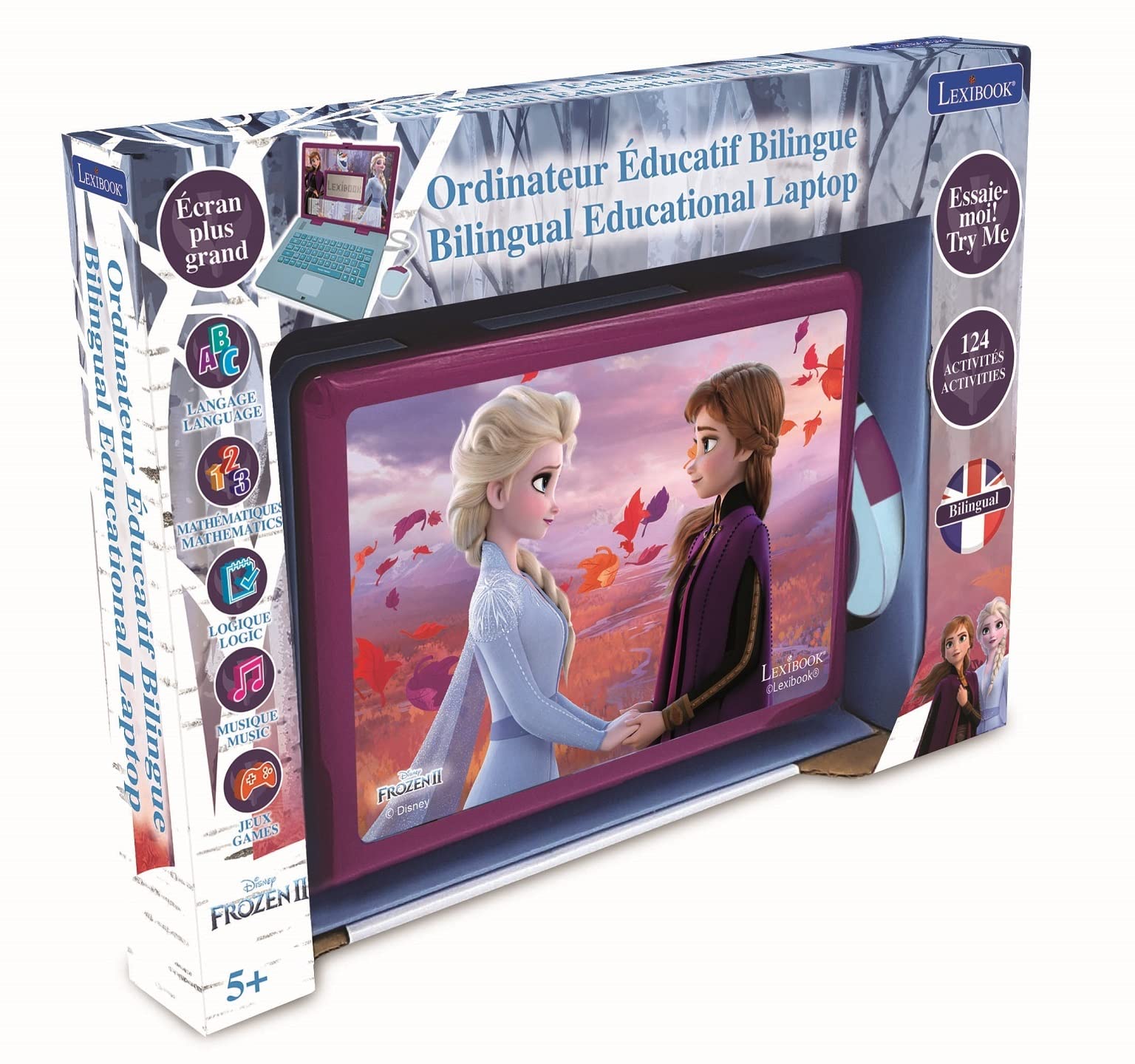 Lexibook Frozen Educational Bilingual Laptop - 124 Activities for Learning French & English, Ages 3+ 5