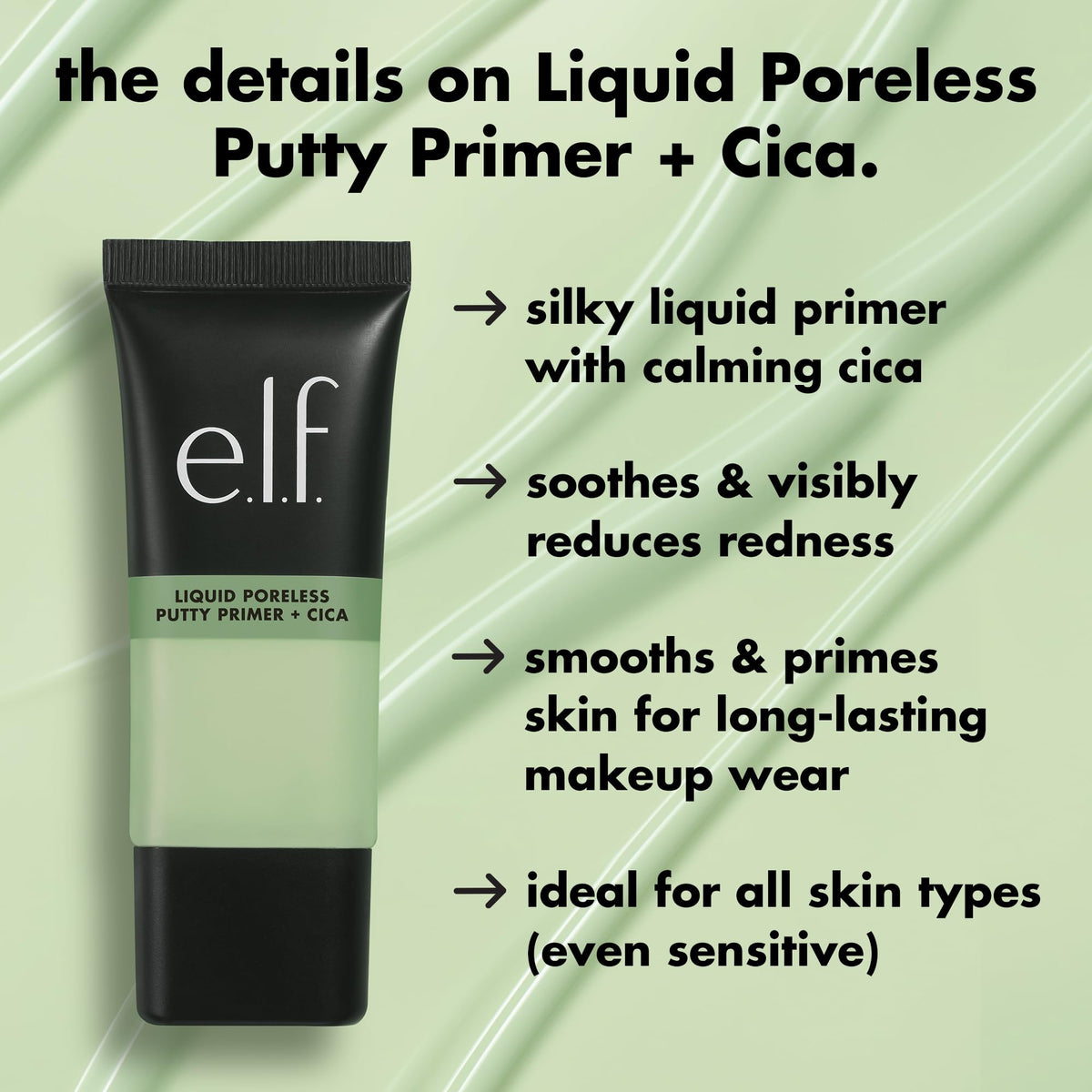 e.l.f. Liquid Poreless Putty Primer - Redness Reduction, Soothing, Pore Treatment | Liquid, Green
