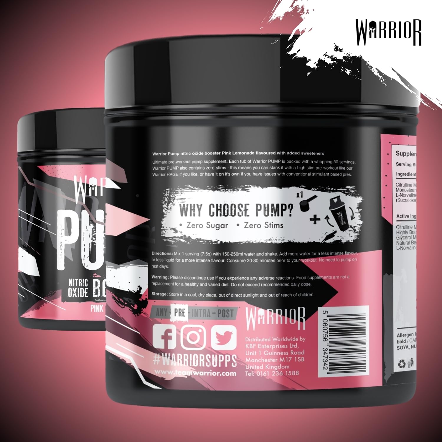 Warrior Pump Pre Workout Powder - Non Stim & Caffeine Free | 225g | 30 Servings 6