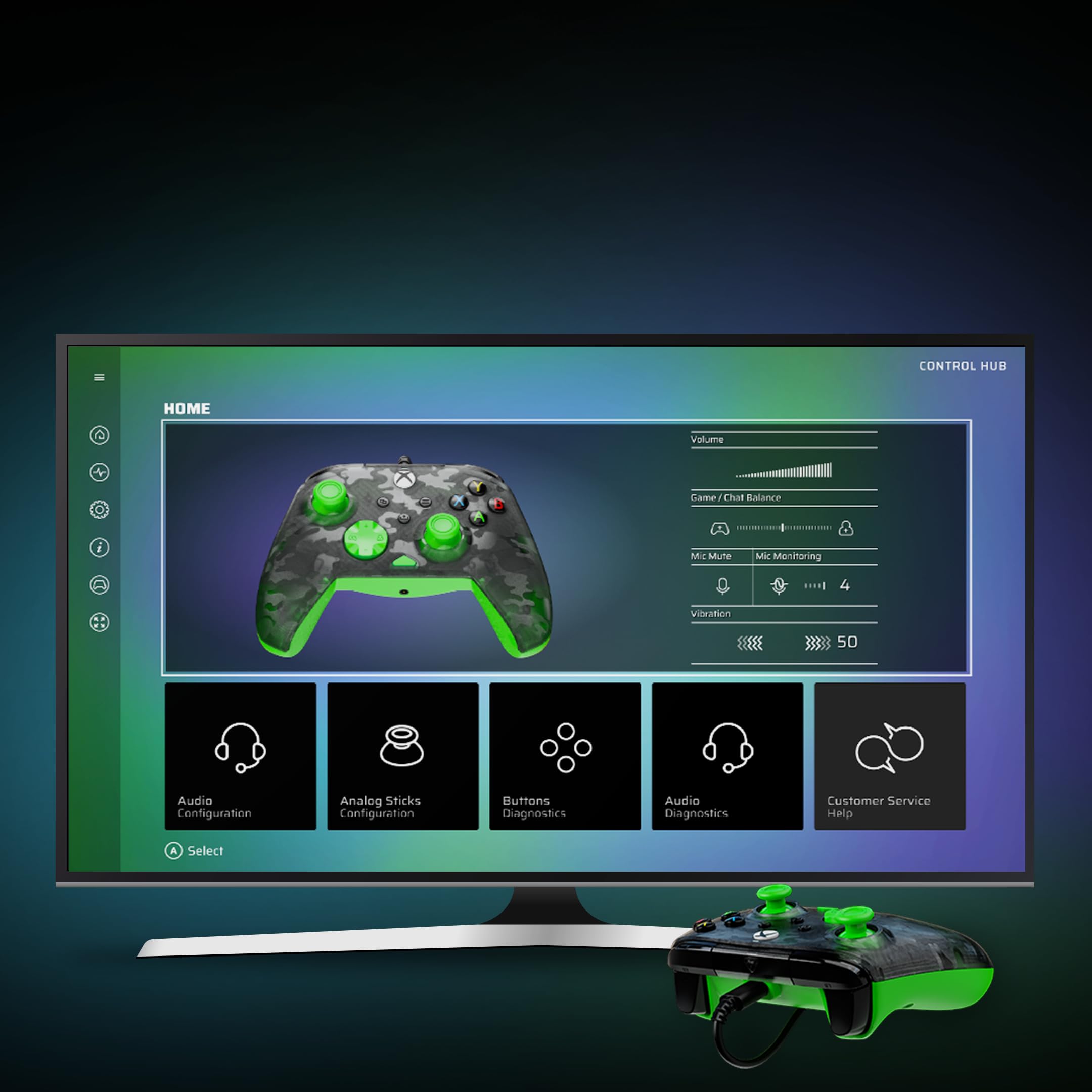 Turtle Beach Rematch Core Wired Gaming Controller for Xbox & PC - Green and Ghost Black Camo 5