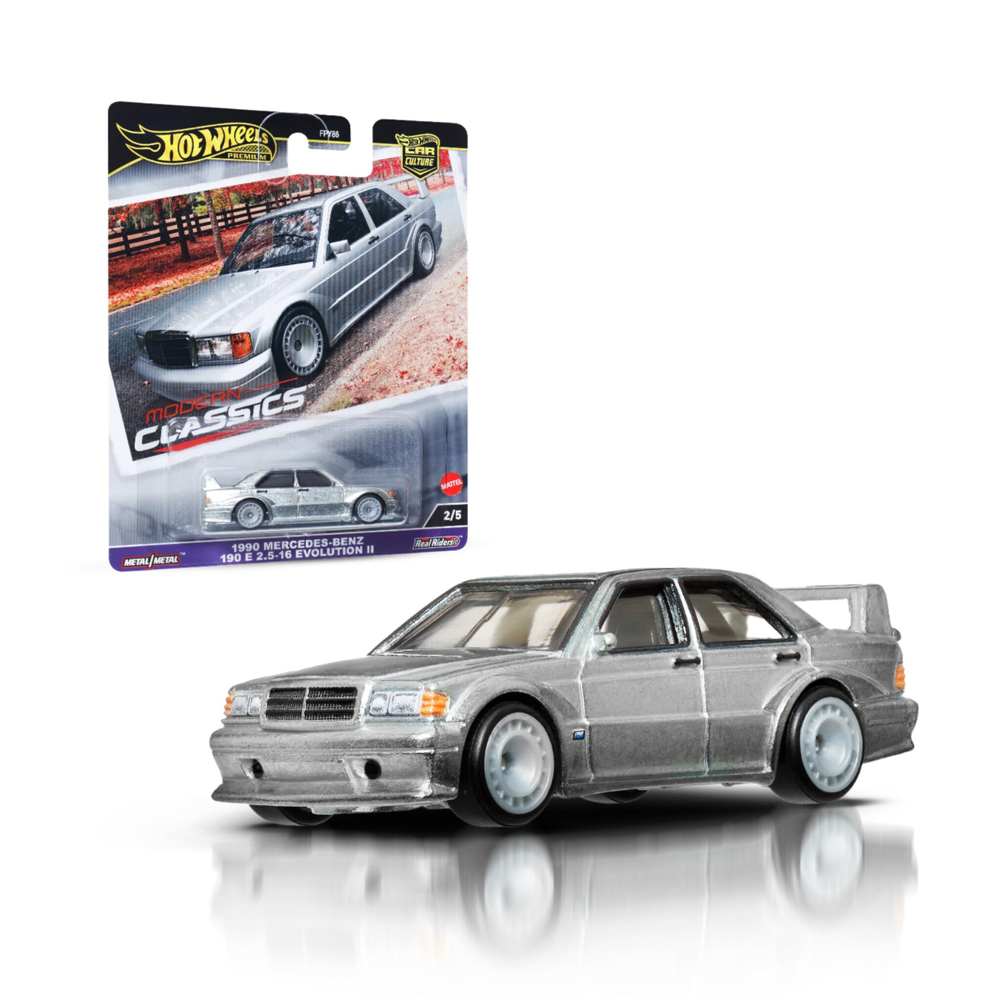 Hot Wheels Premium Mercedes-Benz 190E - Car Culture Circuit Legends 1:64 Scale Die-Cast Vehicle