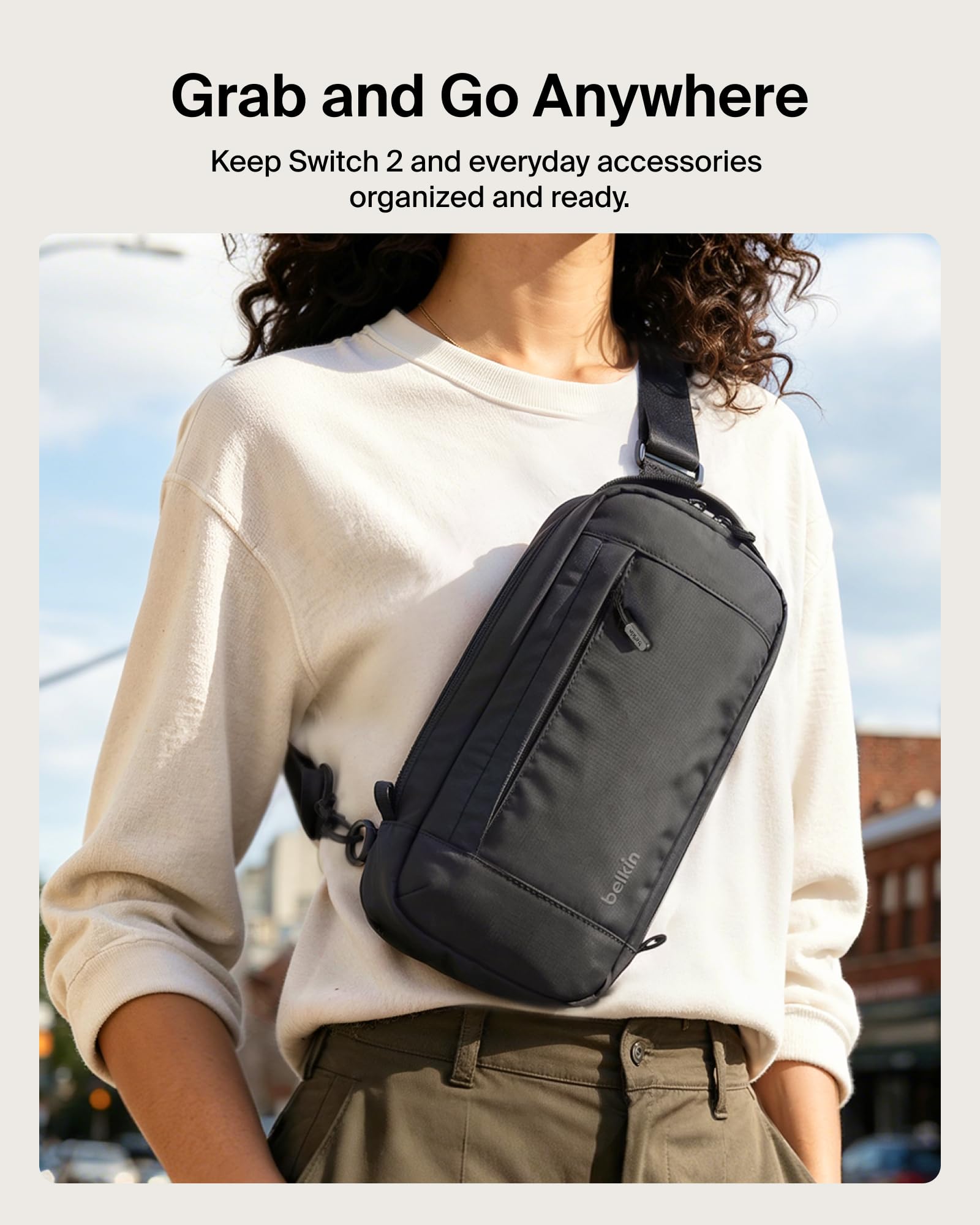 Belkin Gaming Crossbody Bag for Nintendo Switch 2 - Protective Carry Case | Black | ENA022hqBK