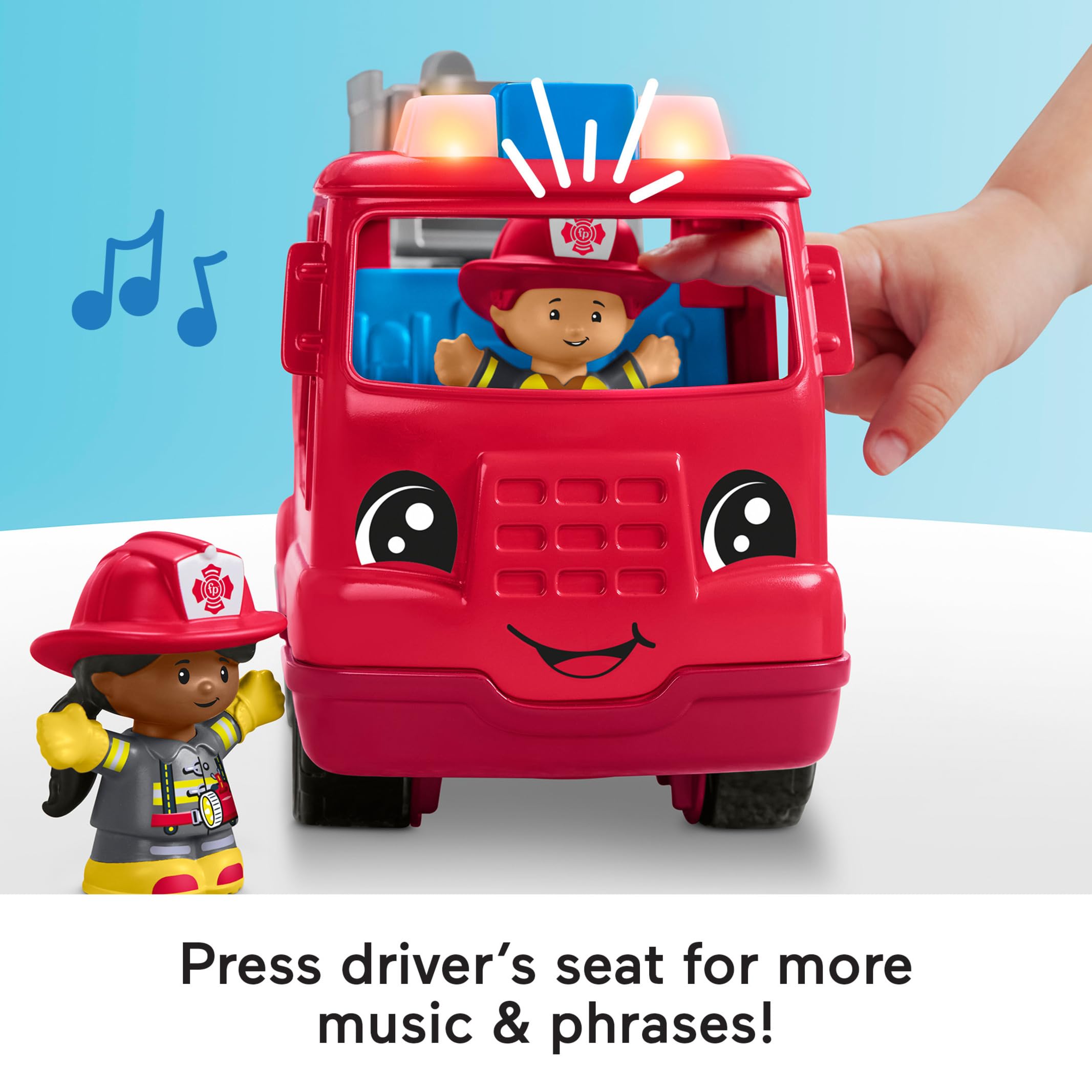Fisher-Price Little People Fire Truck - Musical Push-Along Toy with Lights & Sounds 4