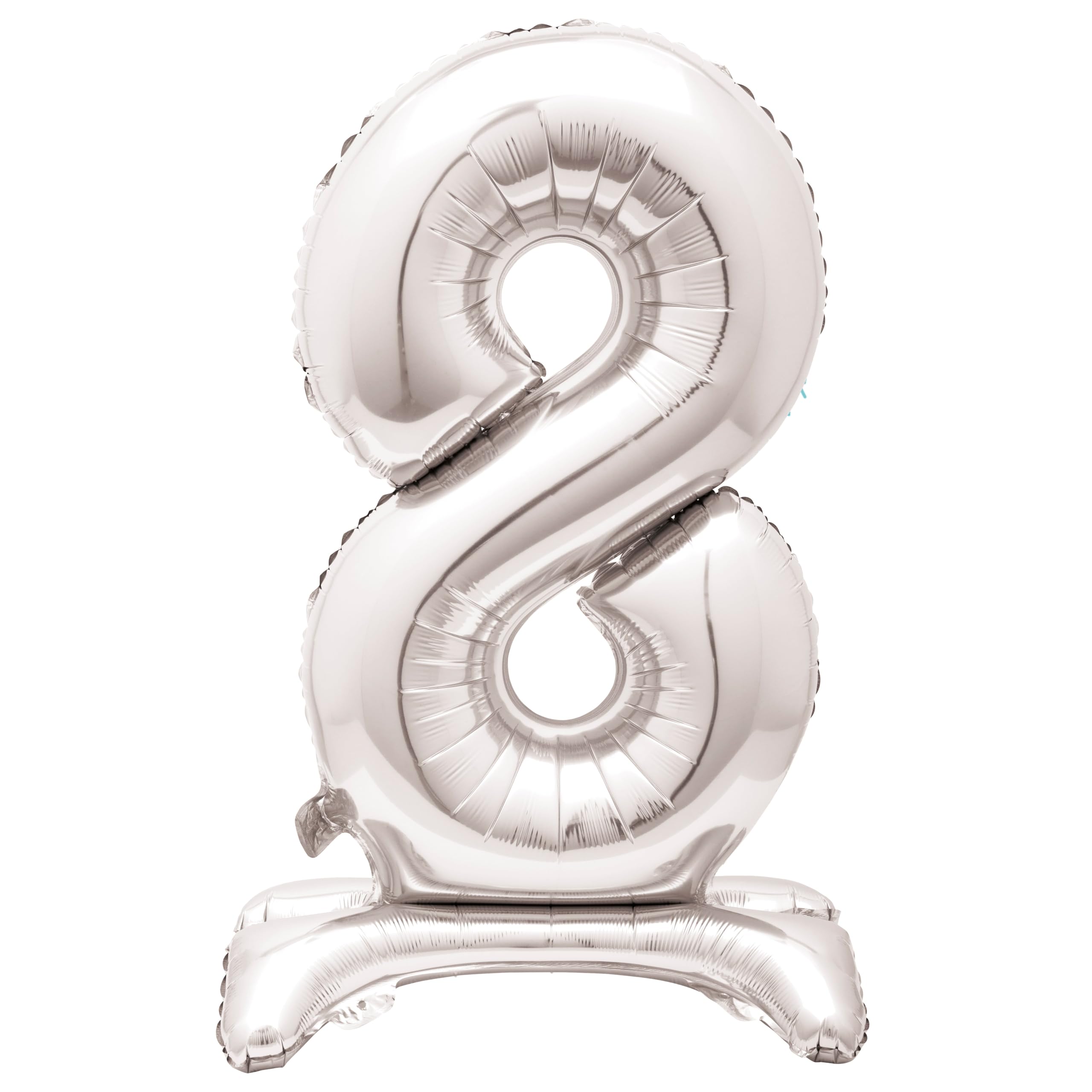 Majestic Silver 8-Shaped Foil Balloon (76cm) - Standalone Party Decor for Milestone Celebrations