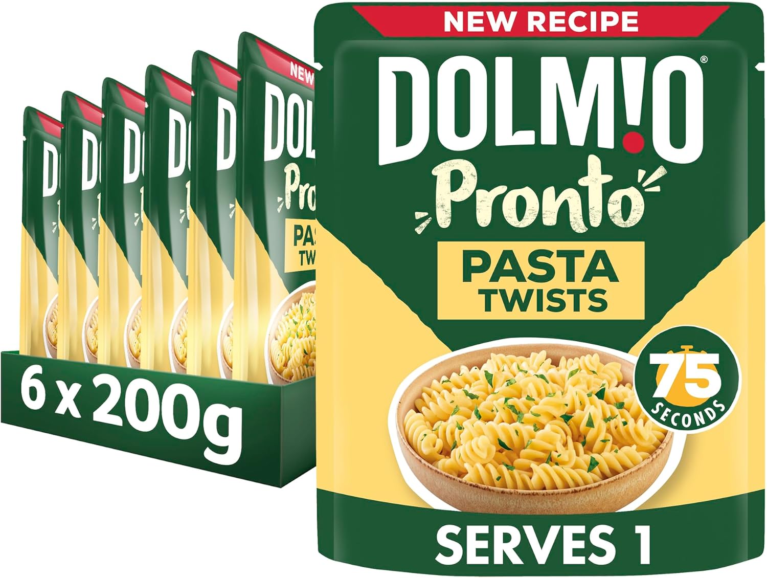 Dolmio Pasta Twists Microwave Fusili Pasta, Bulk Multipack 6 x 200g