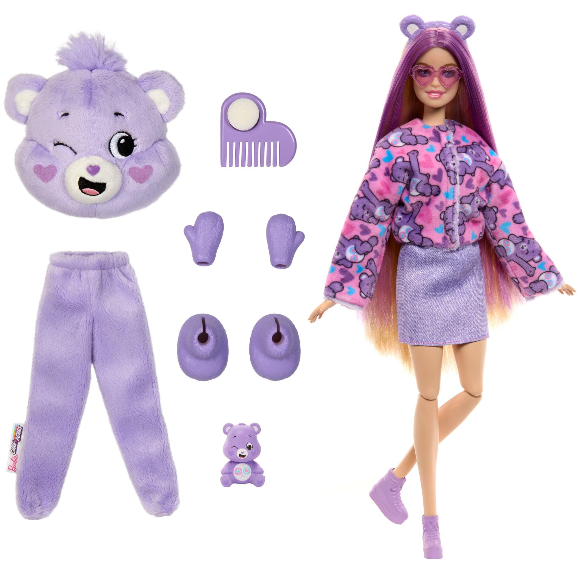Barbie Cutie Reveal Doll & Accessories - Care Bears Series 1 Share Bear Playset 5