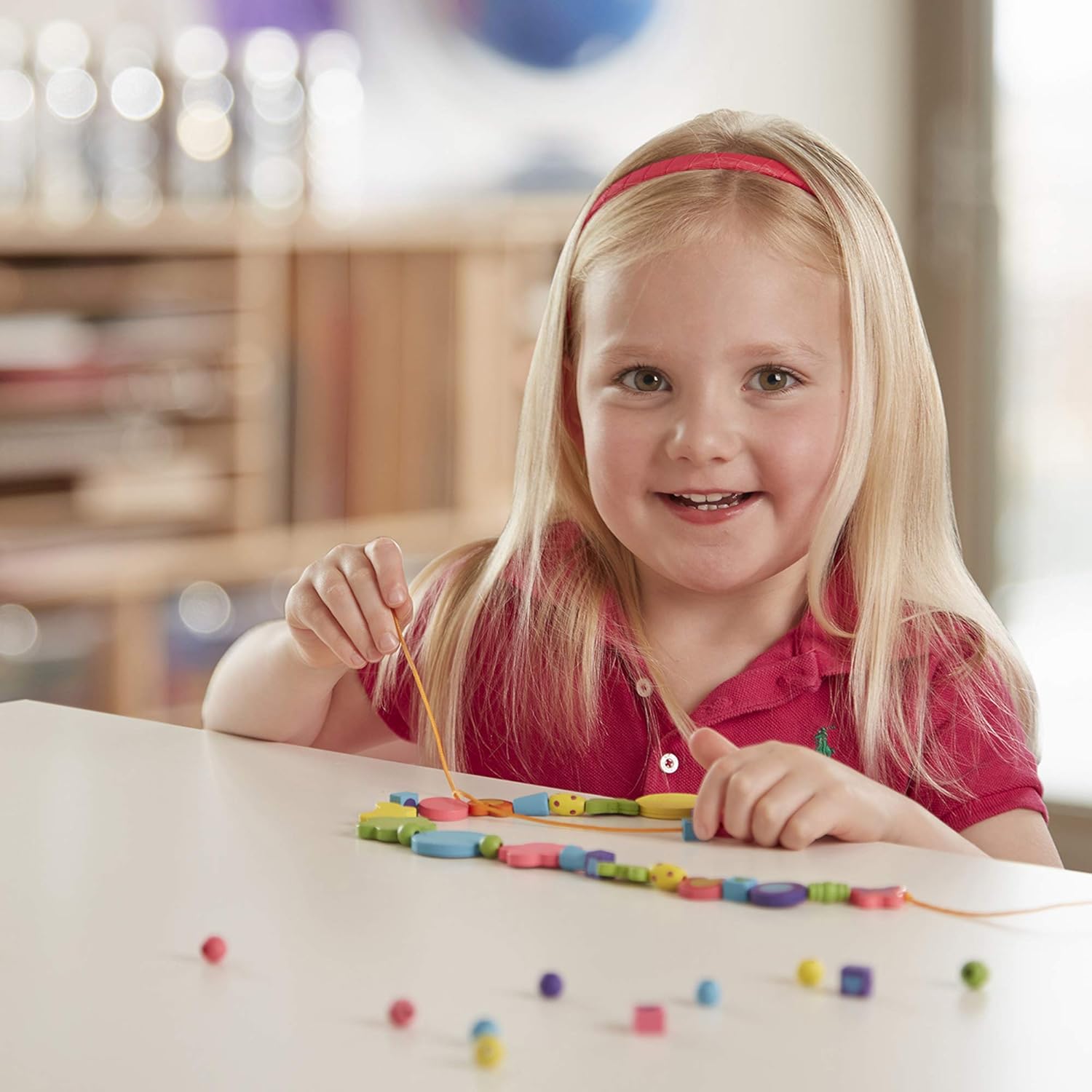 Melissa & Doug Wooden Bead Bouquet - Jewelry Making Craft Kit for Kids 4-8 6