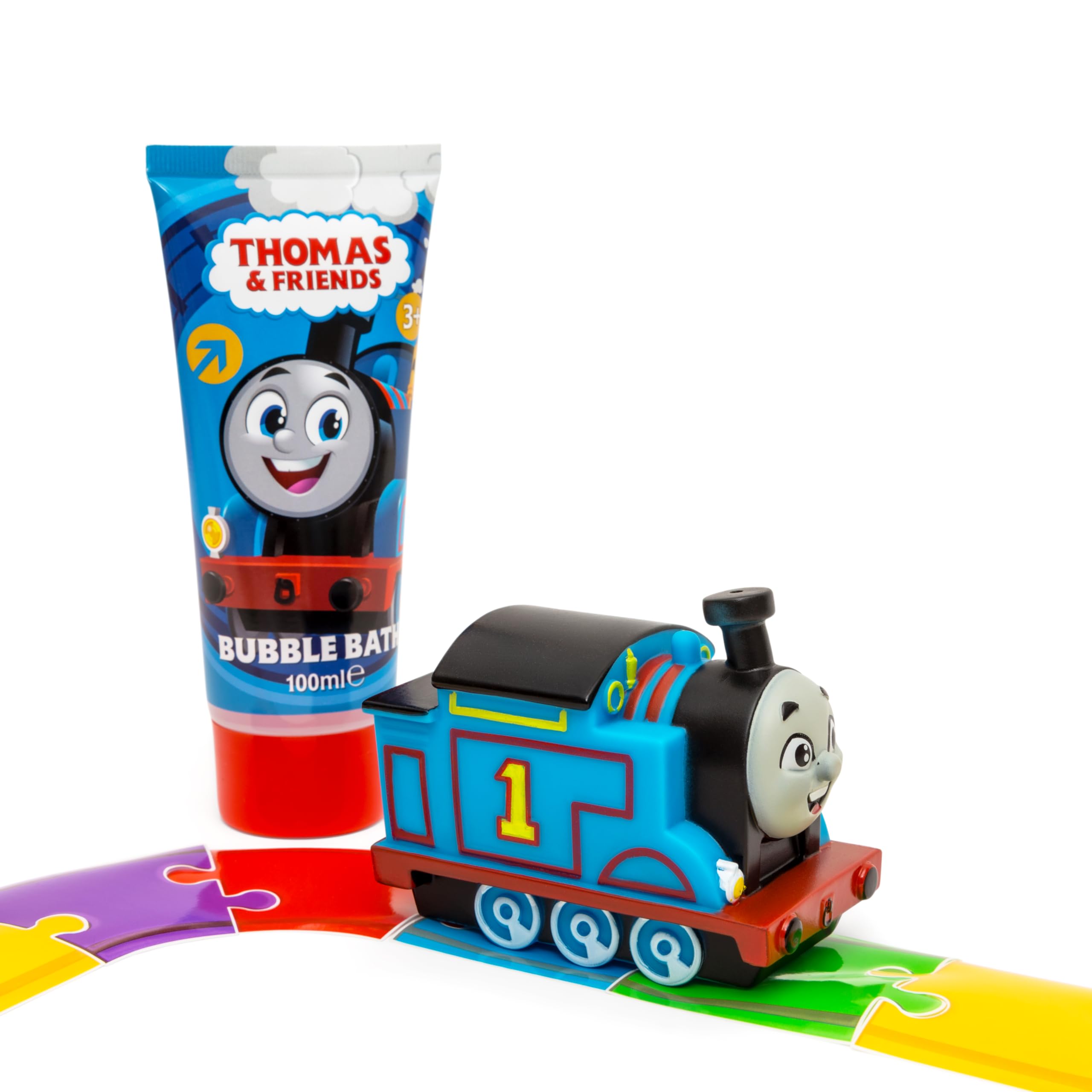 Thomas & Friends Bath Squirter & 100ml Bubble Bath Gift Set - Reusable Track Stickers, 3 Months+ 3