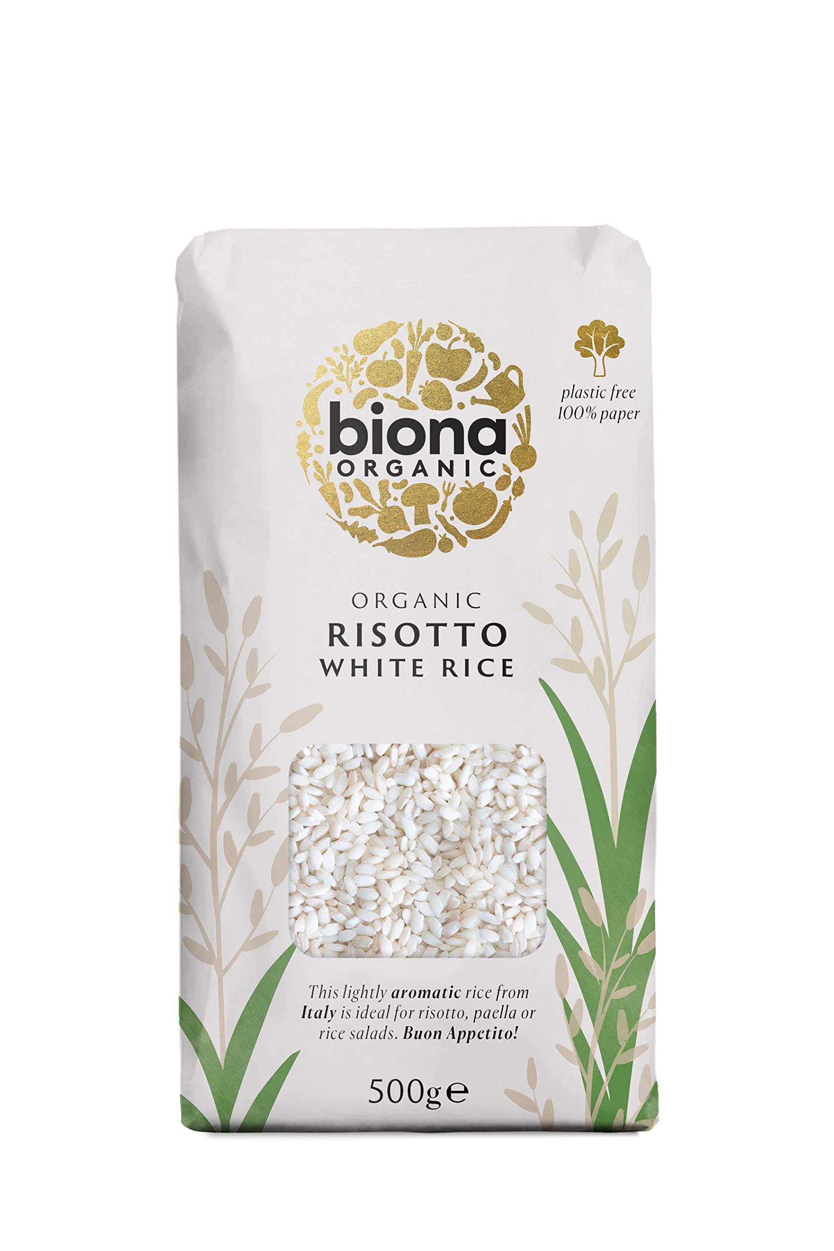 Biona Organic Risotto Rice White - 500g Pack | Ideal for Risotto & Paella