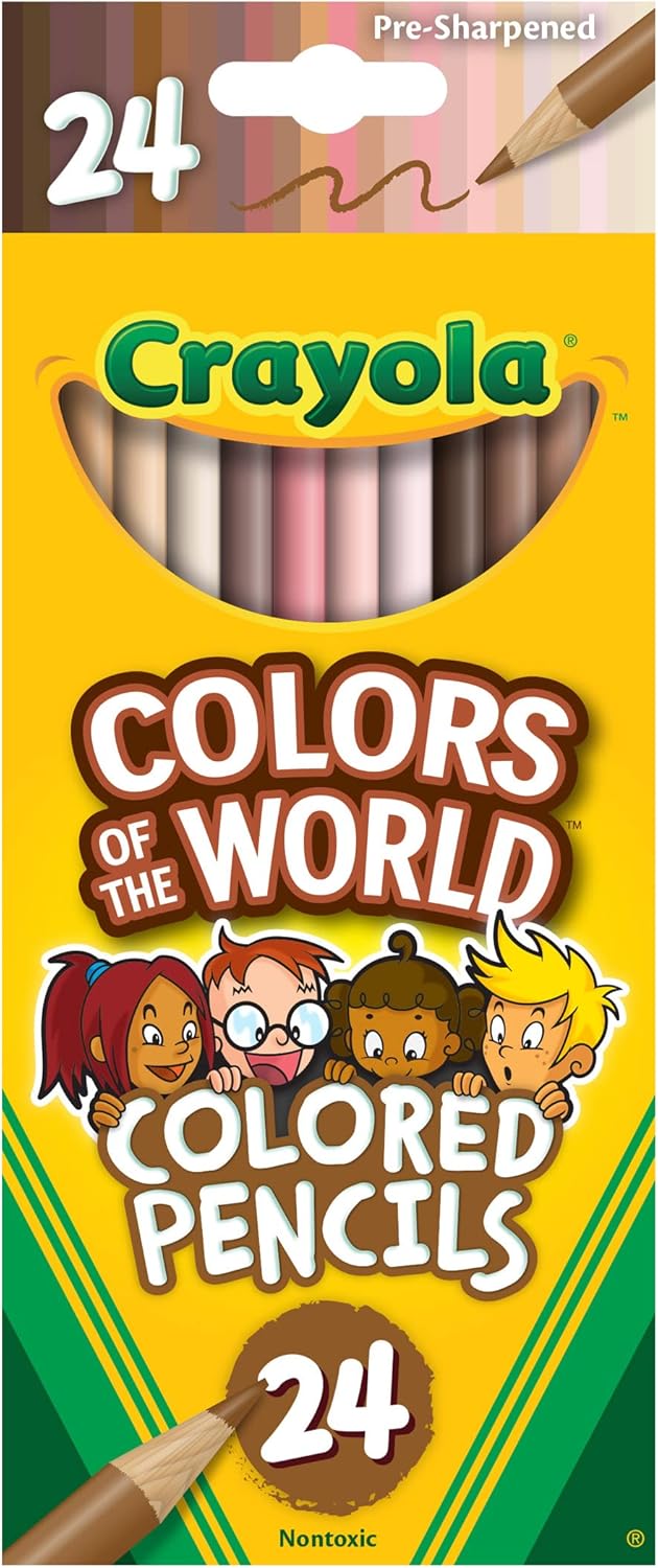 Crayola Colours of the World Coloured Pencils - 24 Multicultural Skin Tone Pencils for Kids 3+