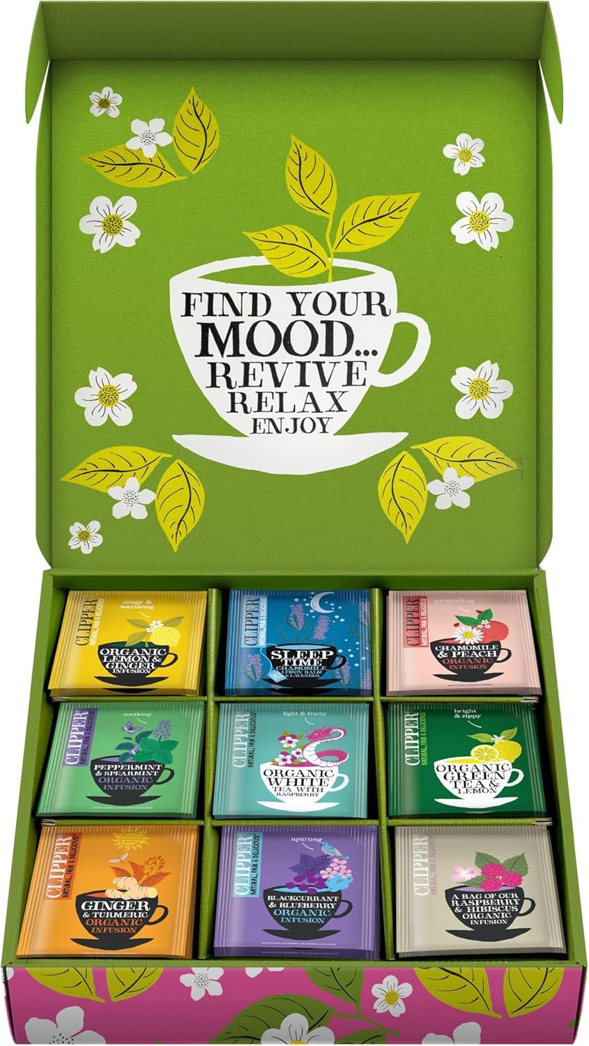 Clipper Organic Herbal & Green Tea Selection Gift Box - 45 Plastic-Free Tea Bags