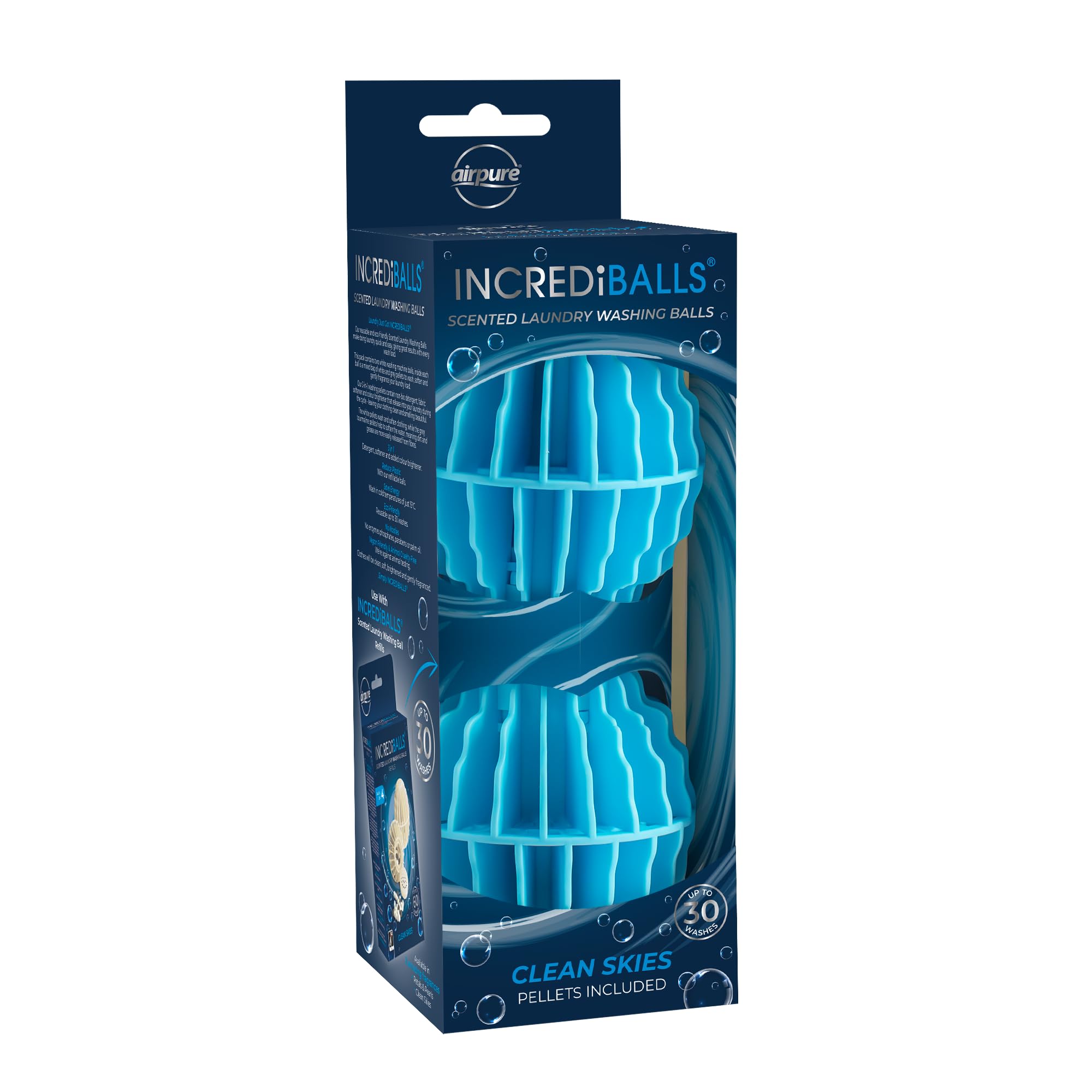 airpure INCREDiBALLS Scented Laundry Washing Balls Starter Pack - Clean Skies