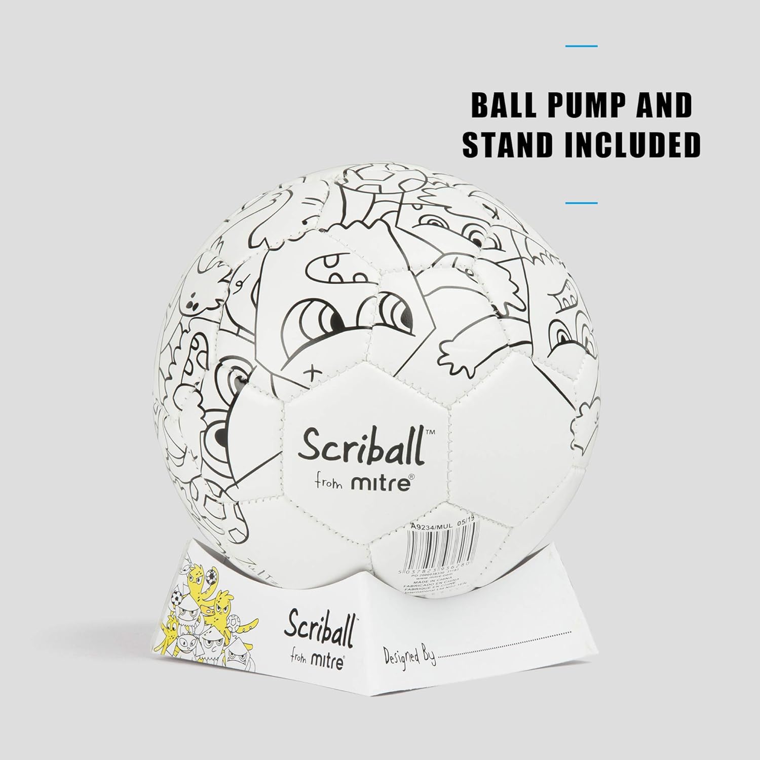 Mitre Scriball Zultz Personalisable Mini Football with Colouring Pens 6