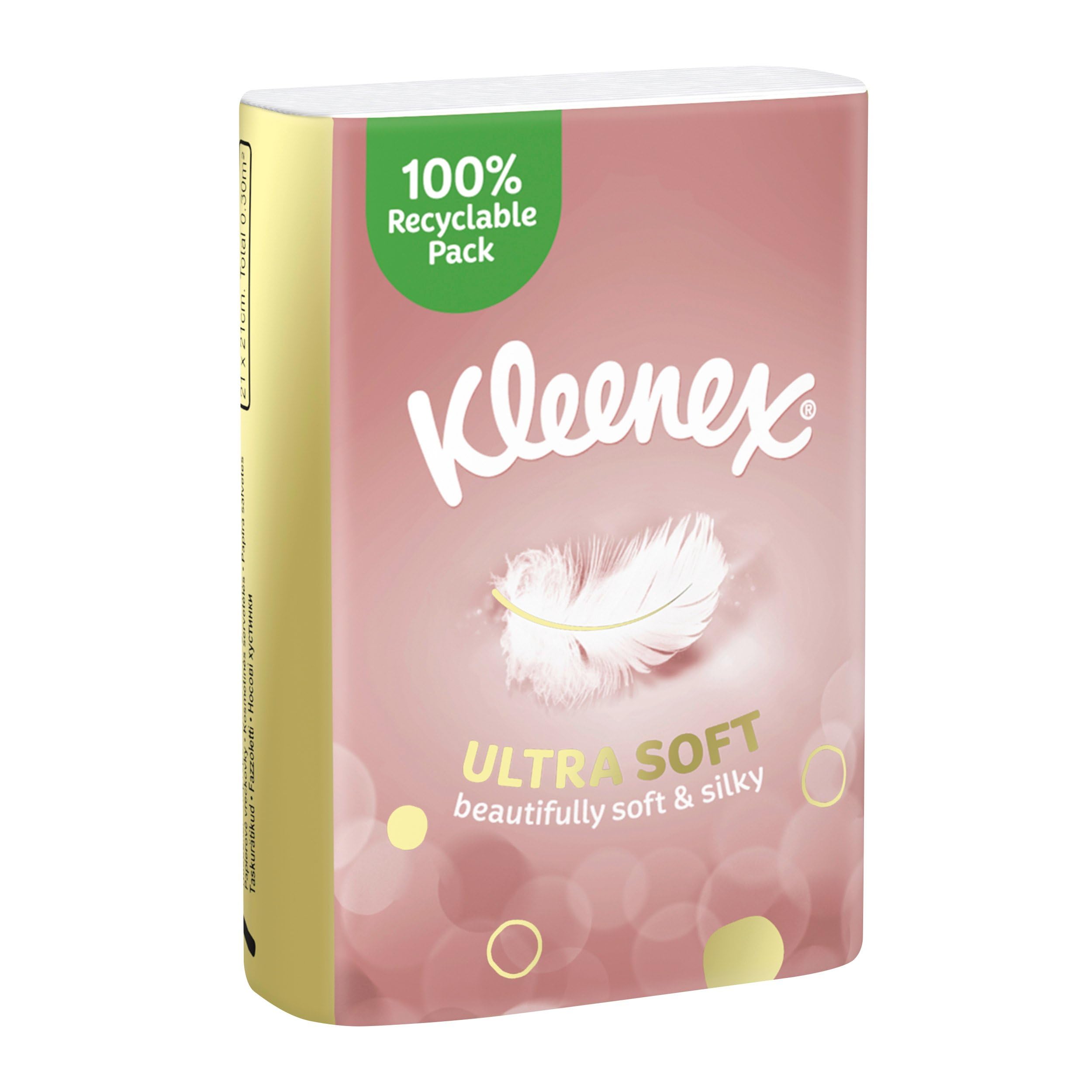 Kleenex Ultra Soft Pocket Tissues - 10 Packs of 7 Sheets | Gentle & Silky 3