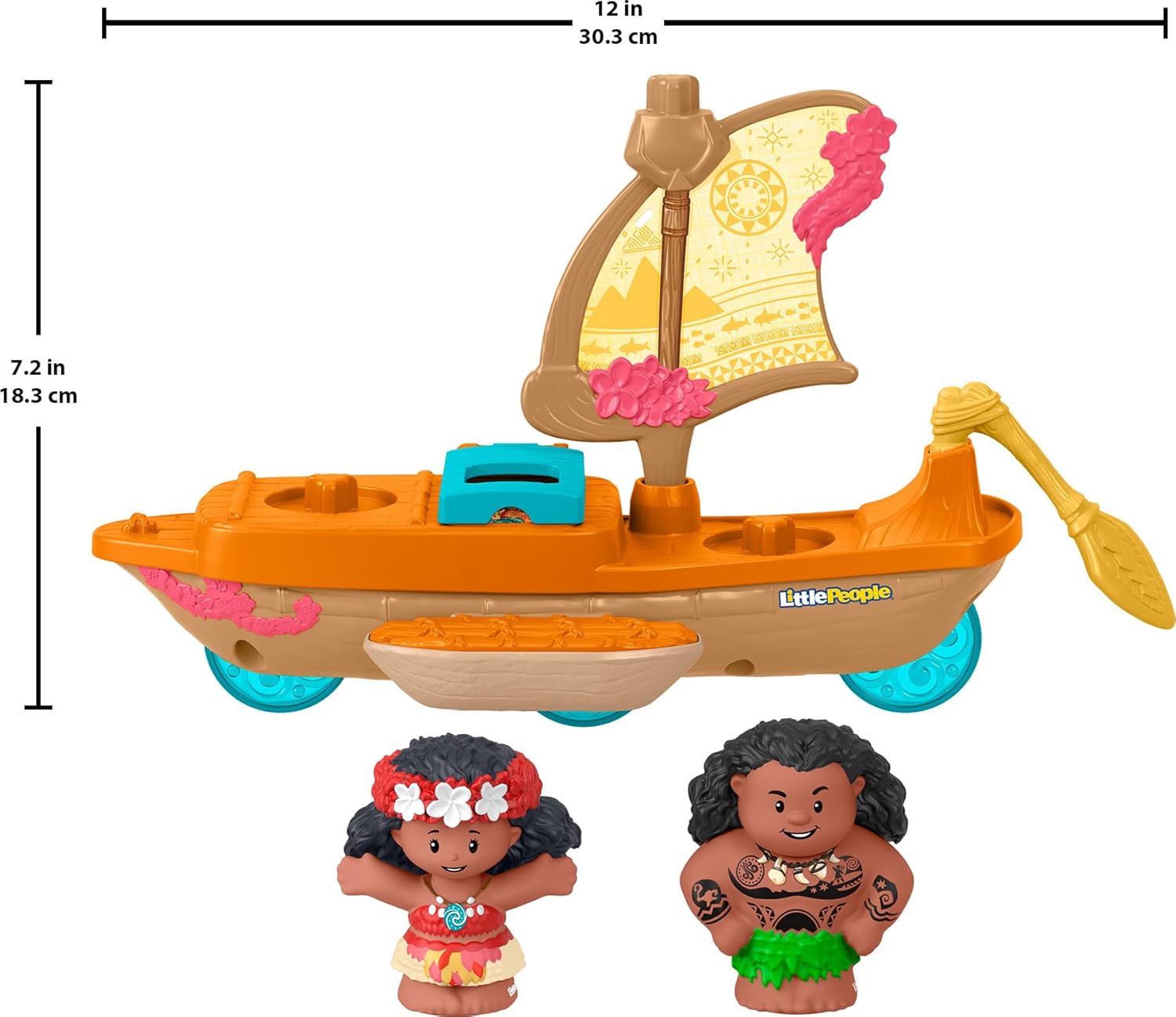 Disney Princess Moana & Maui's Canoe by Little People - Interactive Playset for Toddlers 18M+ 3