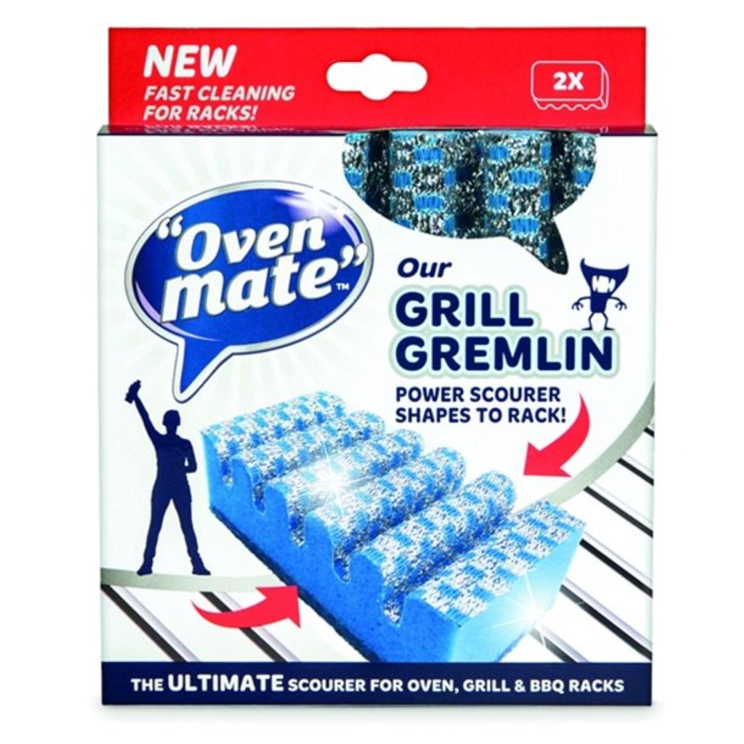 Oven Mate Grill Gremlin Scourer - Removes Stubborn Grime | Anti-Scratch | 2 Count Pack 1