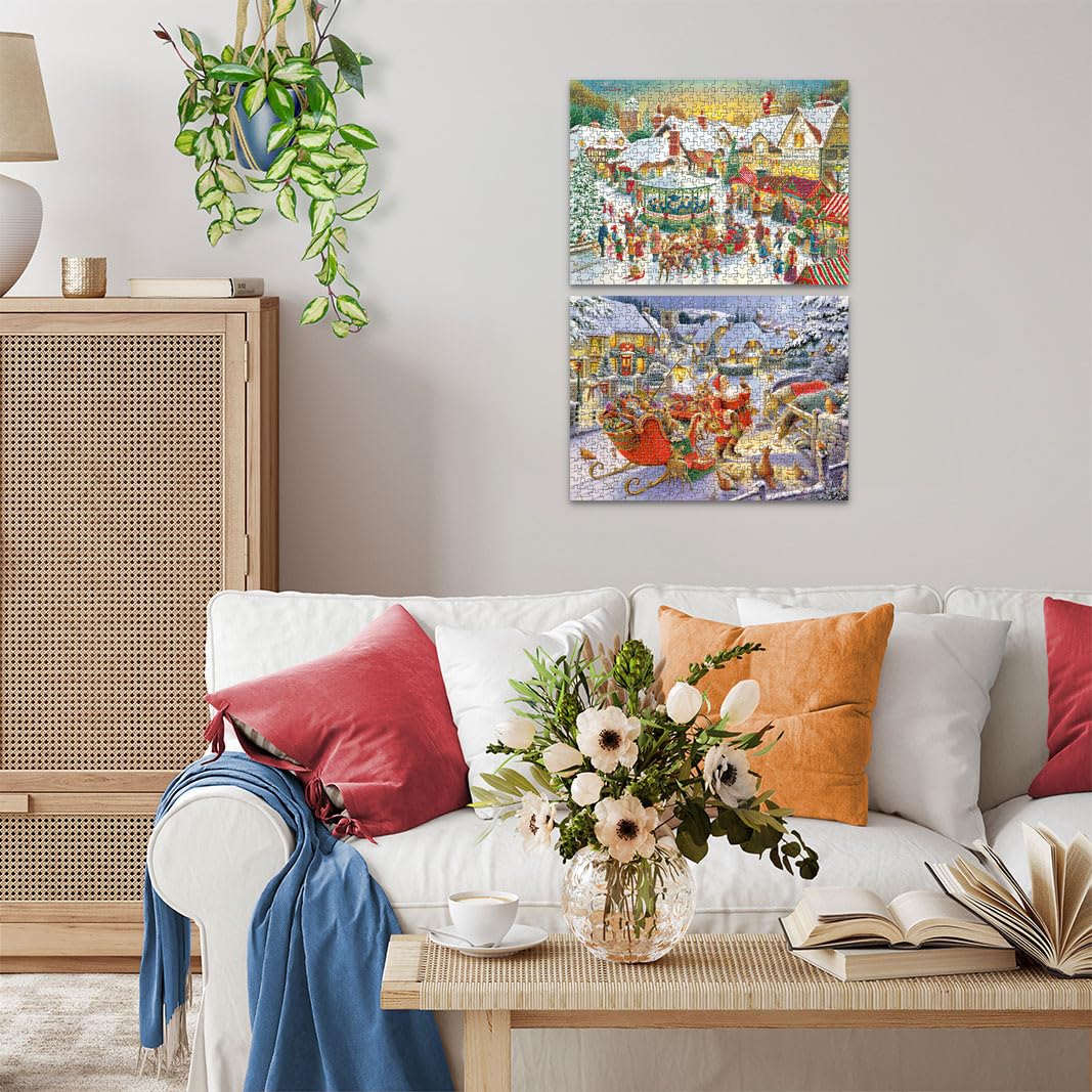 Ravensburger Christmas Collection No. 1: Christmas Market & Santa's Christmas Supper 1000-Piece Puzzle for Adults and Kids 10+ 3