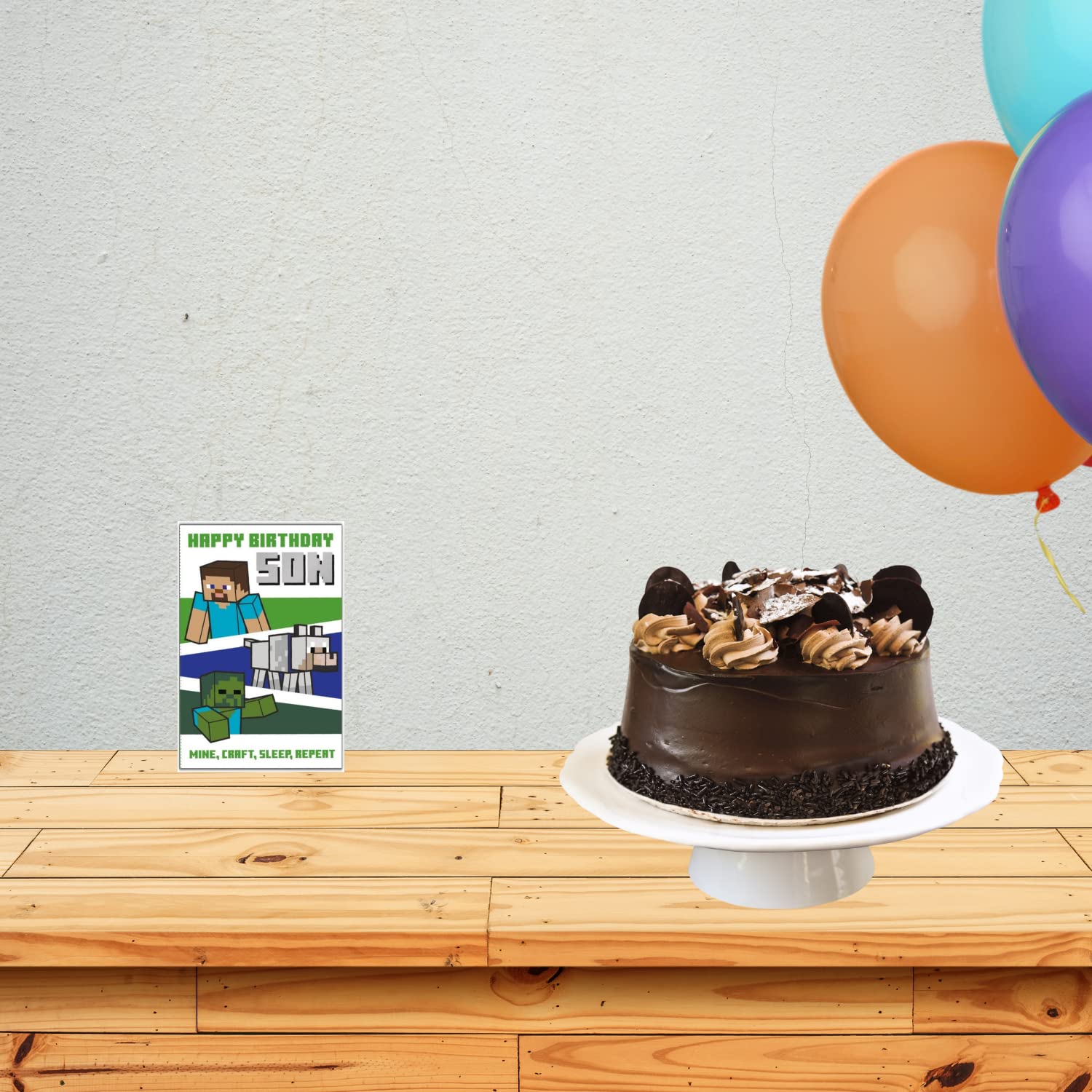 Danilo Promotions LTD Minecraft Son Birthday Card | 9 x 6 Inch Gaming Card 6