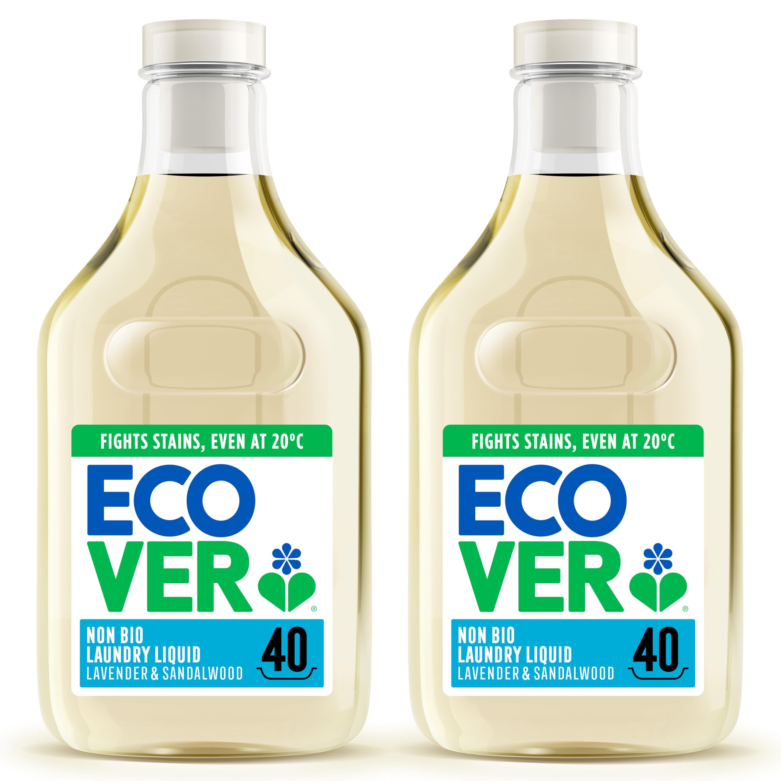 Ecover Concentrated Non-Bio Liquid Laundry Detergent, Lavender Scent | 1.43L Twin Pack 1