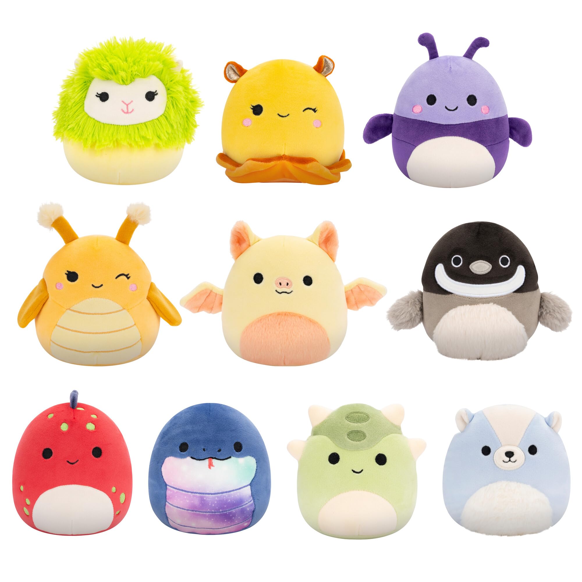 Squishmallows Original 5-Inch 10-Pack Plush – Axel, Bijan, Cavaleri, Dolan, Gertrude, Greer, Herman, Meghan, Nolan, Sol – by Jazwares