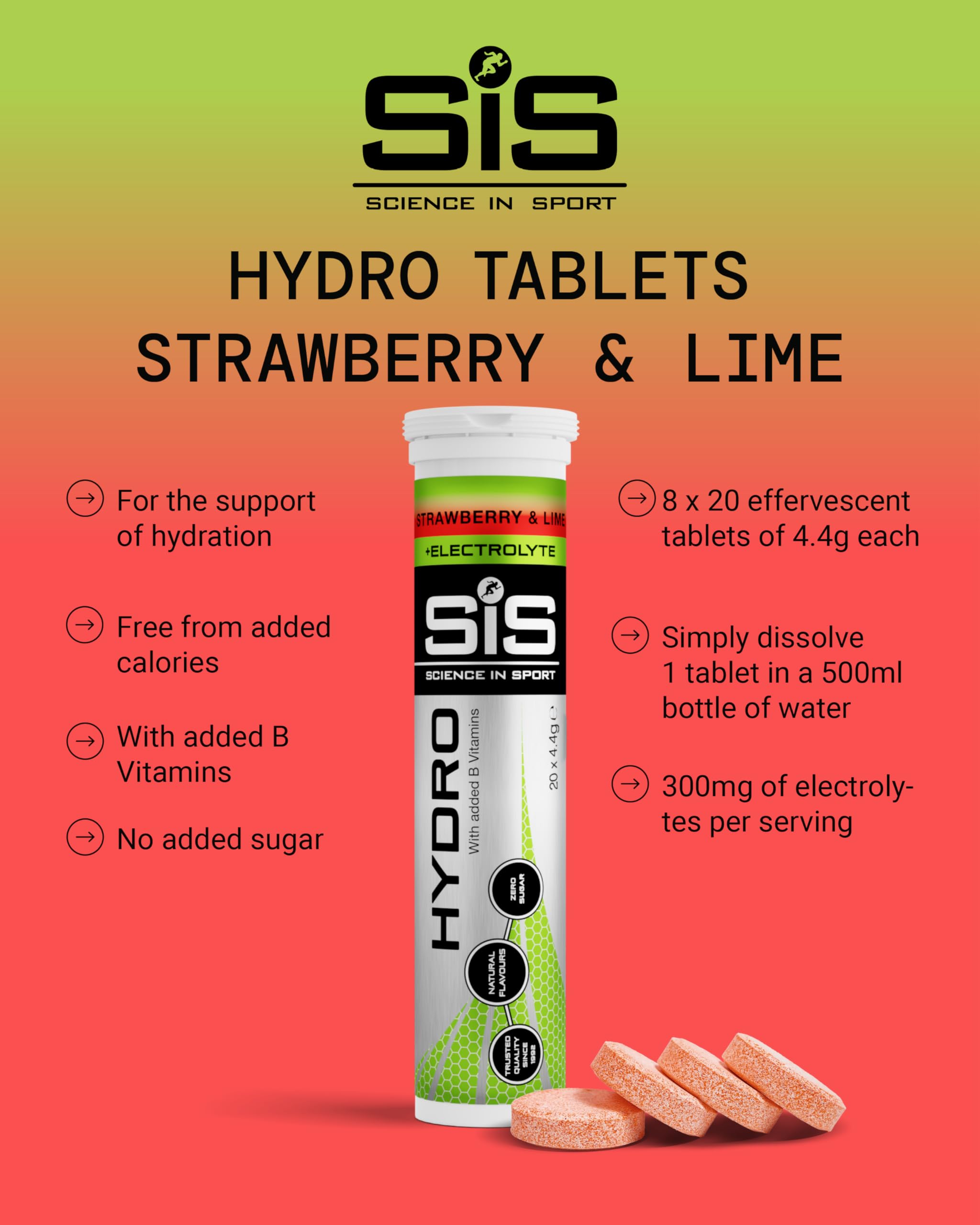 Science in Sport Hydro Electrolyte Tablets 160 pcs. Strawberry & Lime – Vegan & Gluten-Free 3
