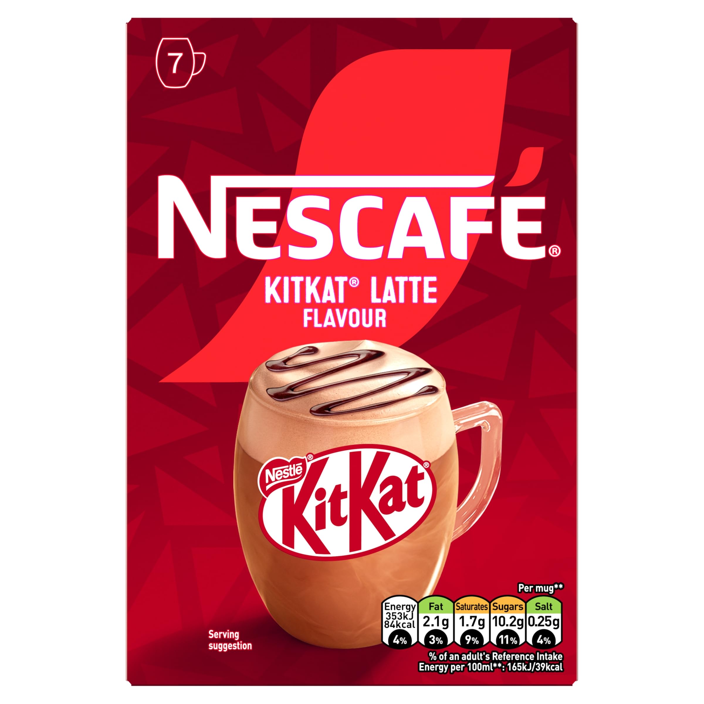 NESCAFÉ Latte KitKat Flavour Instant Coffee - 7 x 21g Sachets | 147g Total 1