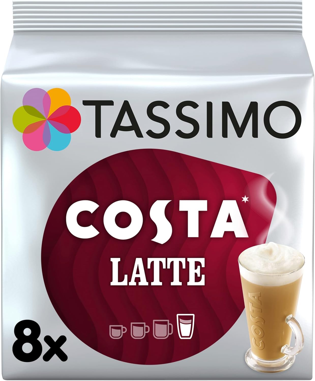 Tassimo Costa Latte Medium Roast Coffee Pods (Pack of 5, 40 Drinks Total) 6