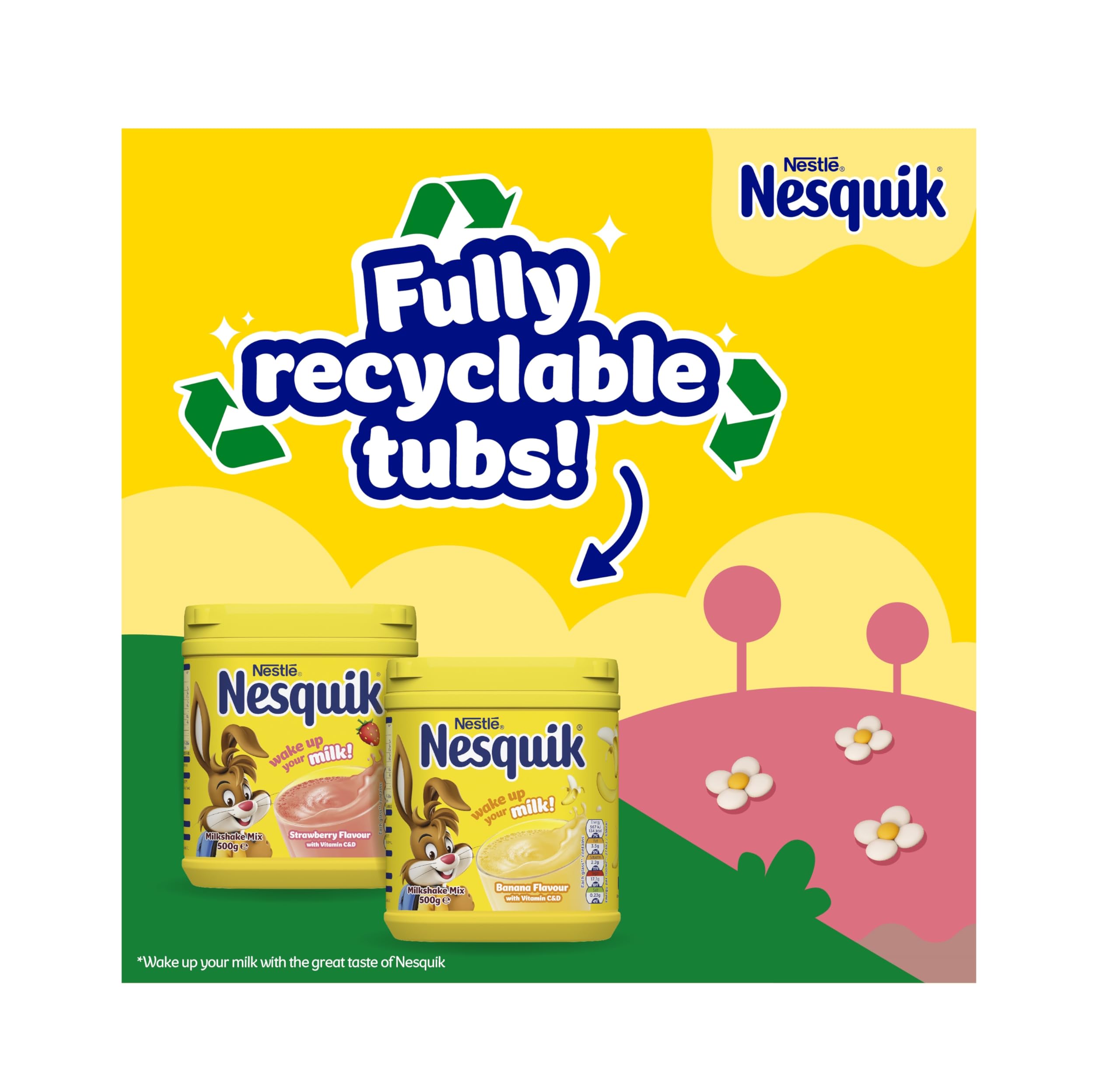 Nesquik - Strawberry Flavoured Milkshake Powder with Vitamin D, 500g Tub 6