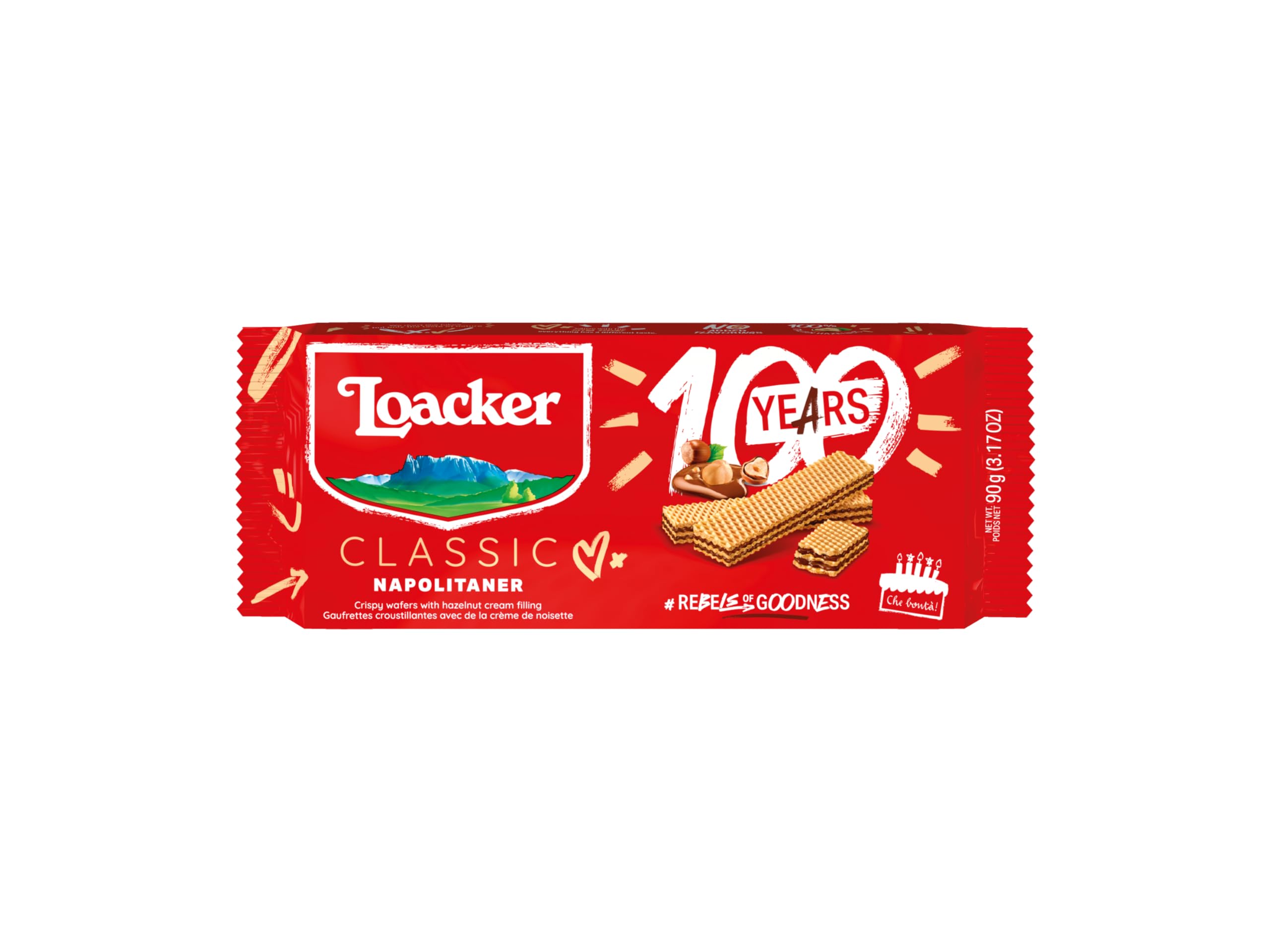 Loacker Classic Napolitaner Hazelnut Wafer Biscuits, 90g