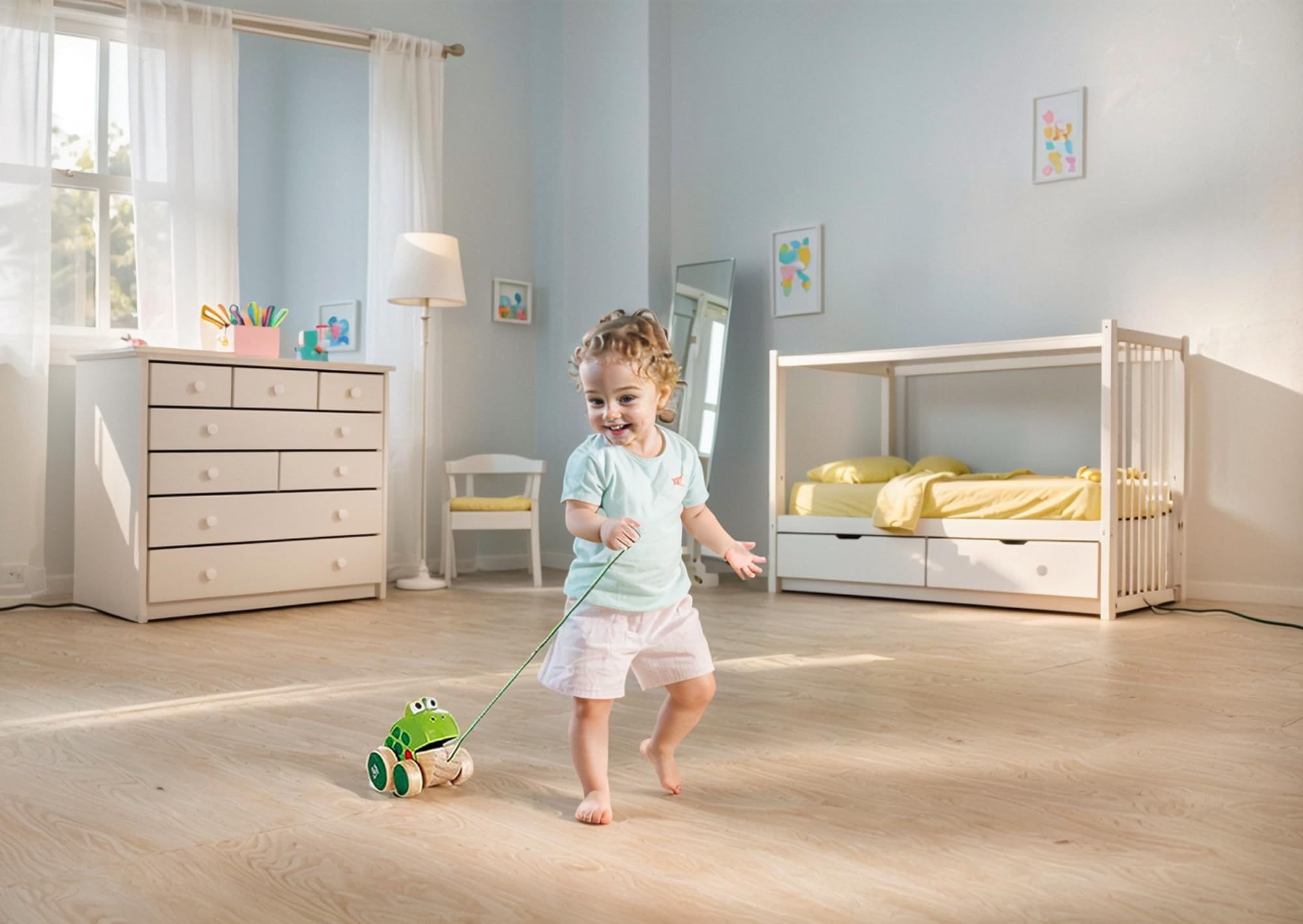 Hape Wooden Frog Pull Along Toy - Encourages Mobility & Independence | Ages 12 Months+ 4