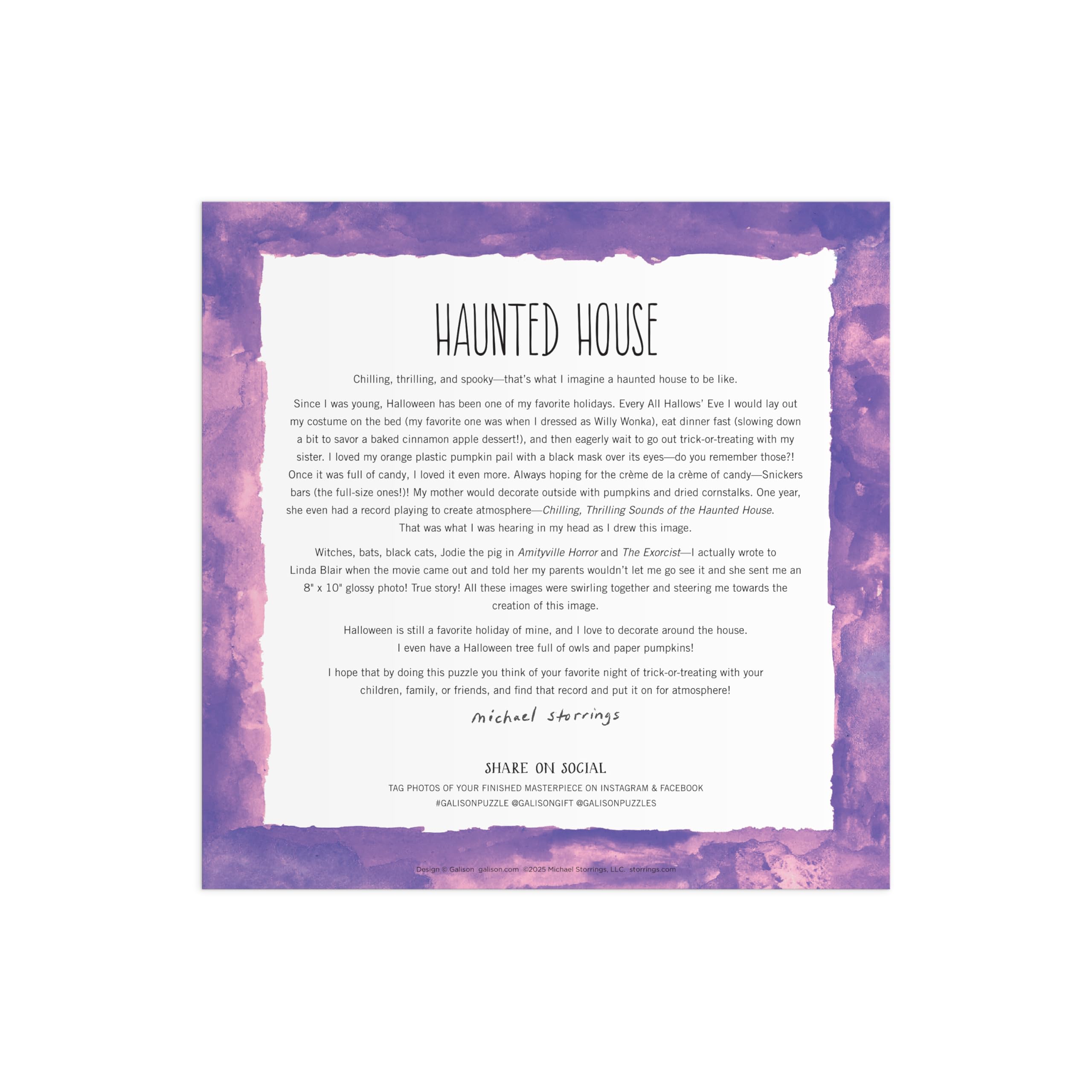 Galison Haunted House - 500 Piece Glow in the Dark Jigsaw Puzzle for Adults & Kids