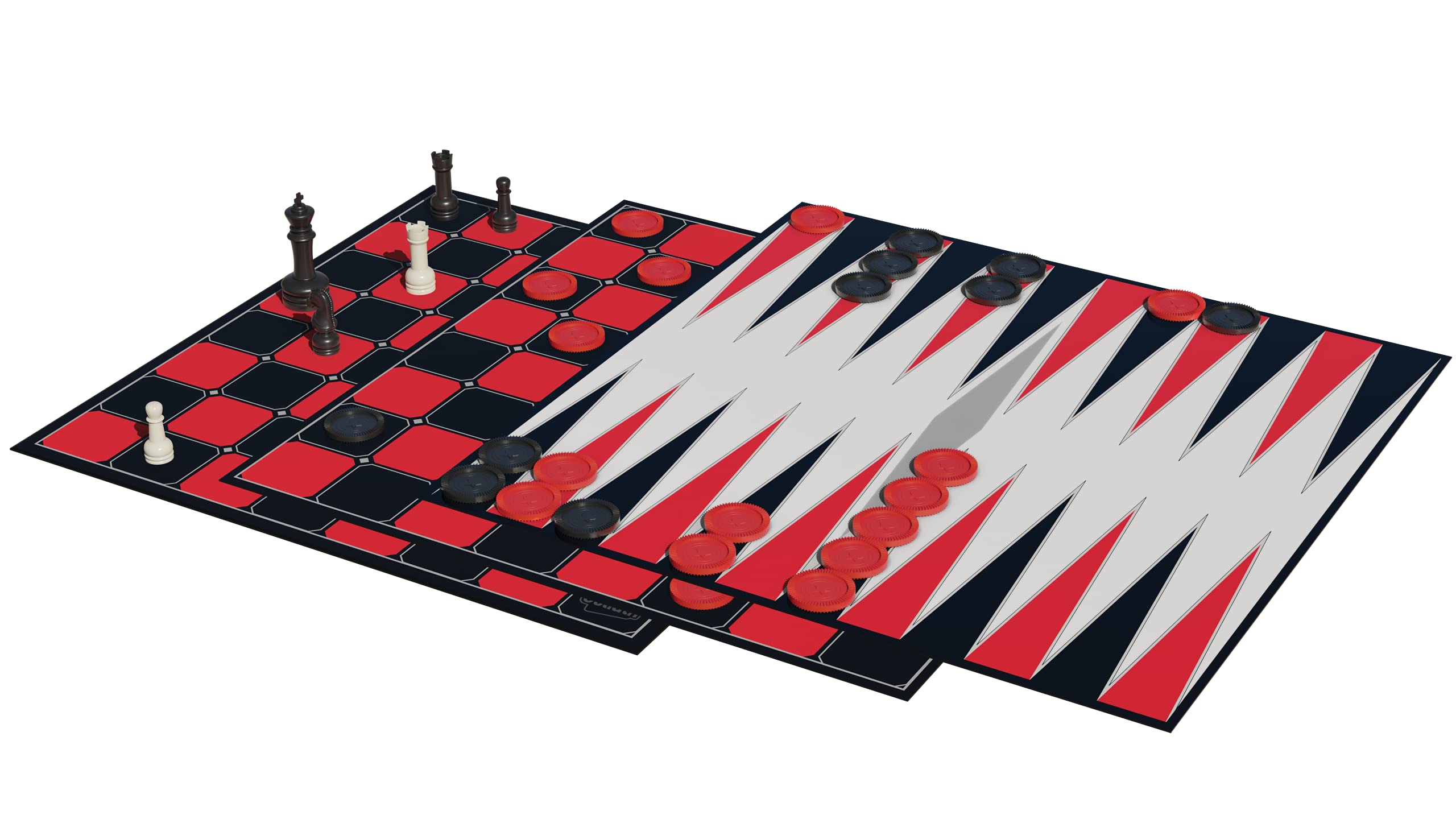 Goliath Classic Edition Triple Pack: Chess, Checkers & Backgammon Set | 2 Players | Plastic 3