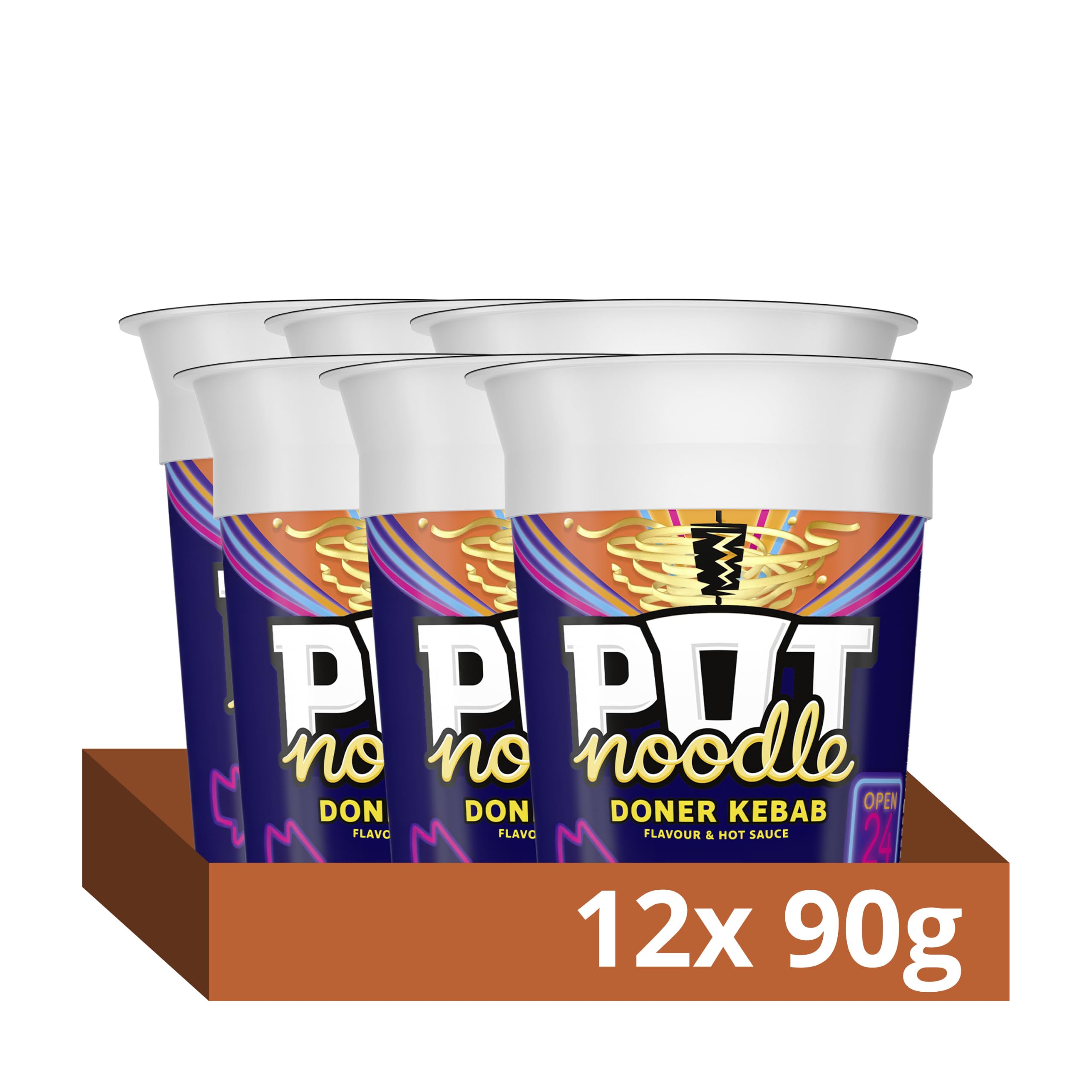 Pot Noodle Doner Kebab Instant Noodles - 12 x 90g Pots