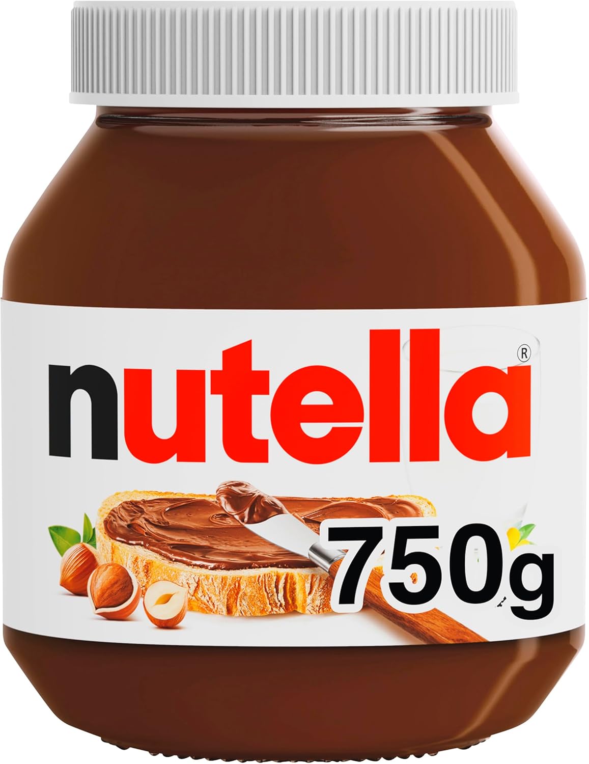 Nutella Hazelnut Chocolate Spread 750g Jar - Gluten Free, No Artificial Colours or Preservatives